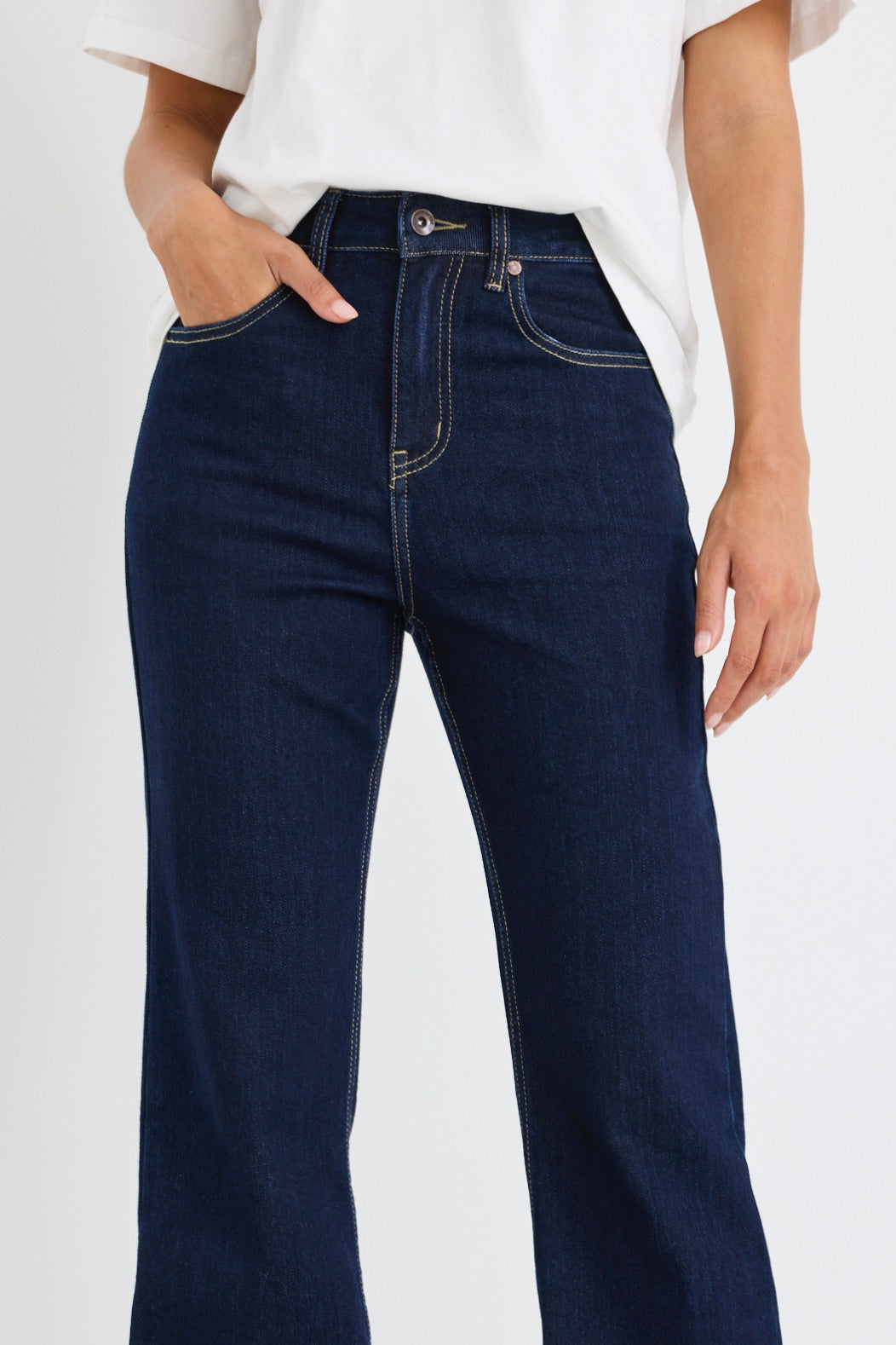 Farah Indigo High Rise Soft Flare Jeans for Women - Stretchy Denim Pants with Comfortable Fit - Perfect for Casual Wear, Office Outfits & Date Nights