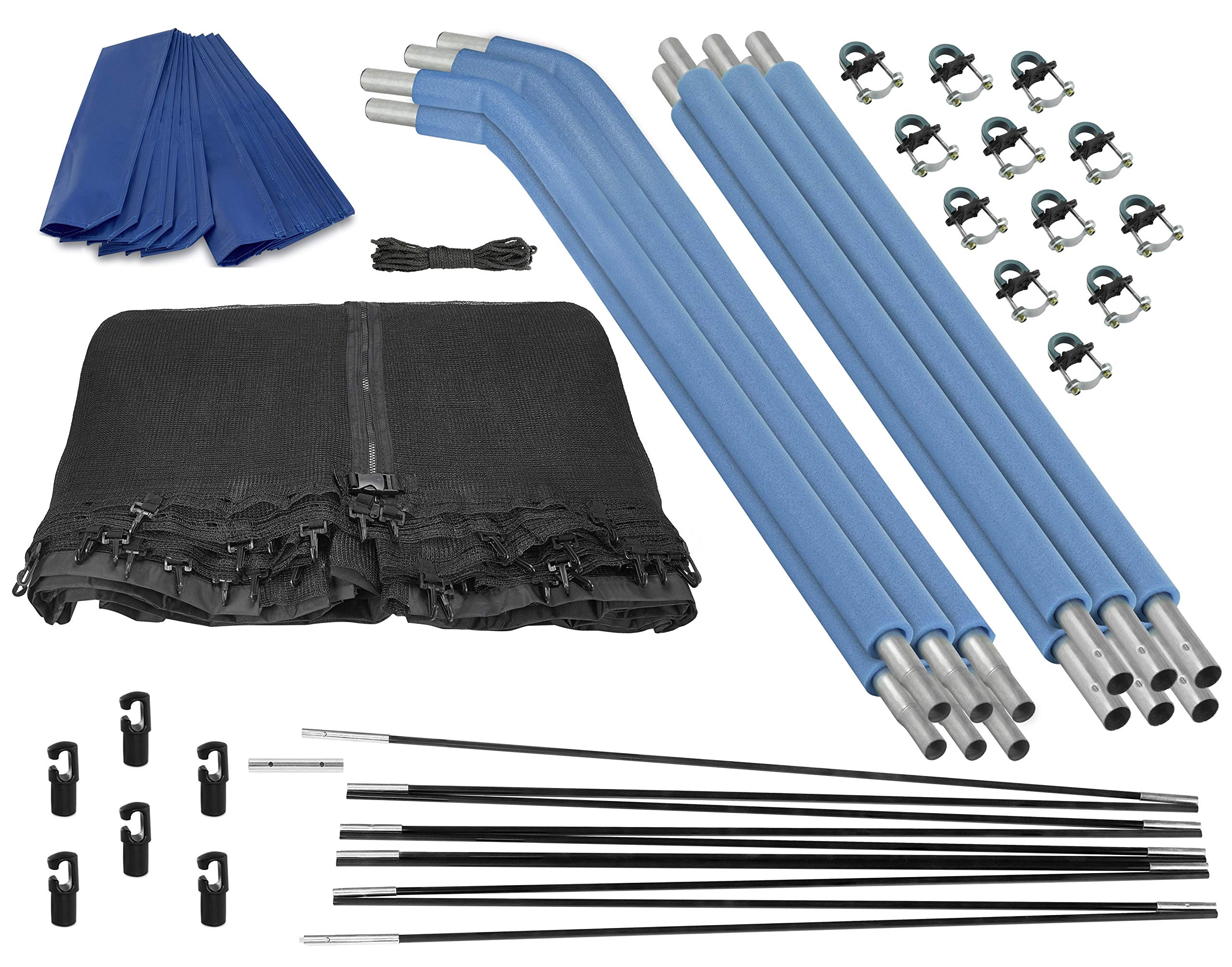 Trampoline Safety Net Enclosure Replacement Set - Universal Fit for Most Trampoline Brands | Includes Durable Net, Steel Poles & Hardware | Perfect for Backyard Jumping, Kids Play & Outdoor Recreation