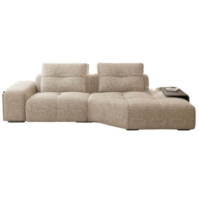 L-Shaped Sectional Sofa with Chaise Lounge for 2 People - Sturdy Hidden Support Frame - Perfect for Small Living Rooms, Apartments & Home Theater Seating