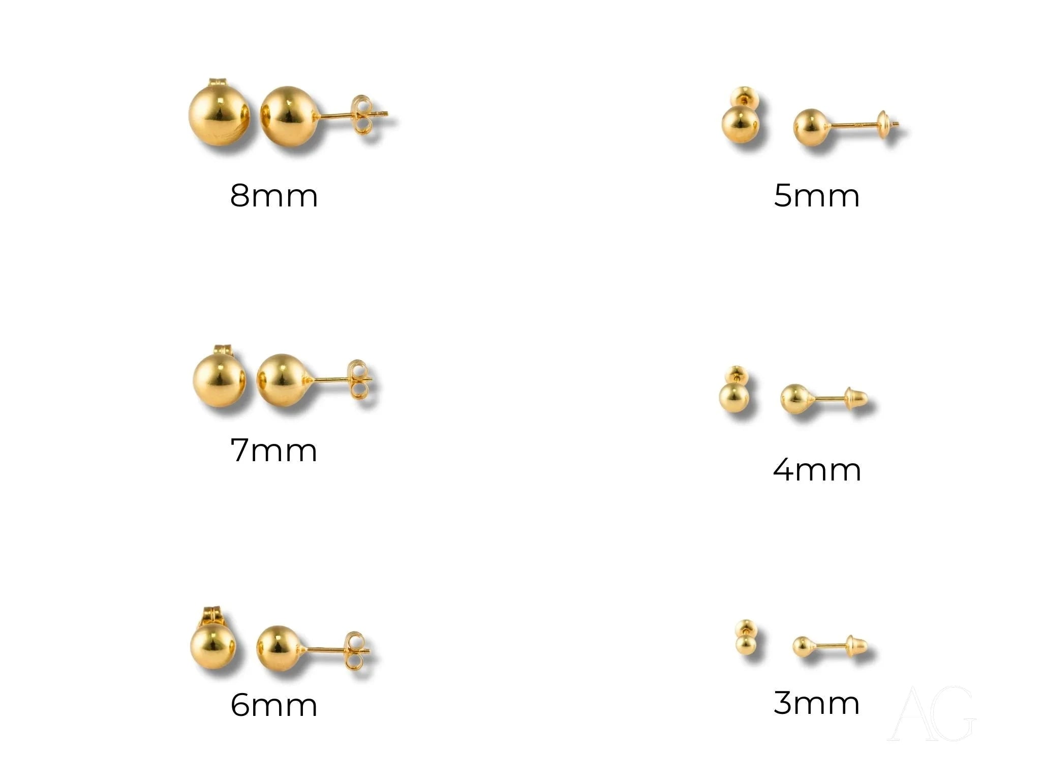 18K Gold Ball Stud Earrings - Classic Elegance Jewelry for Women, Perfect for Weddings, Parties & Everyday Wear