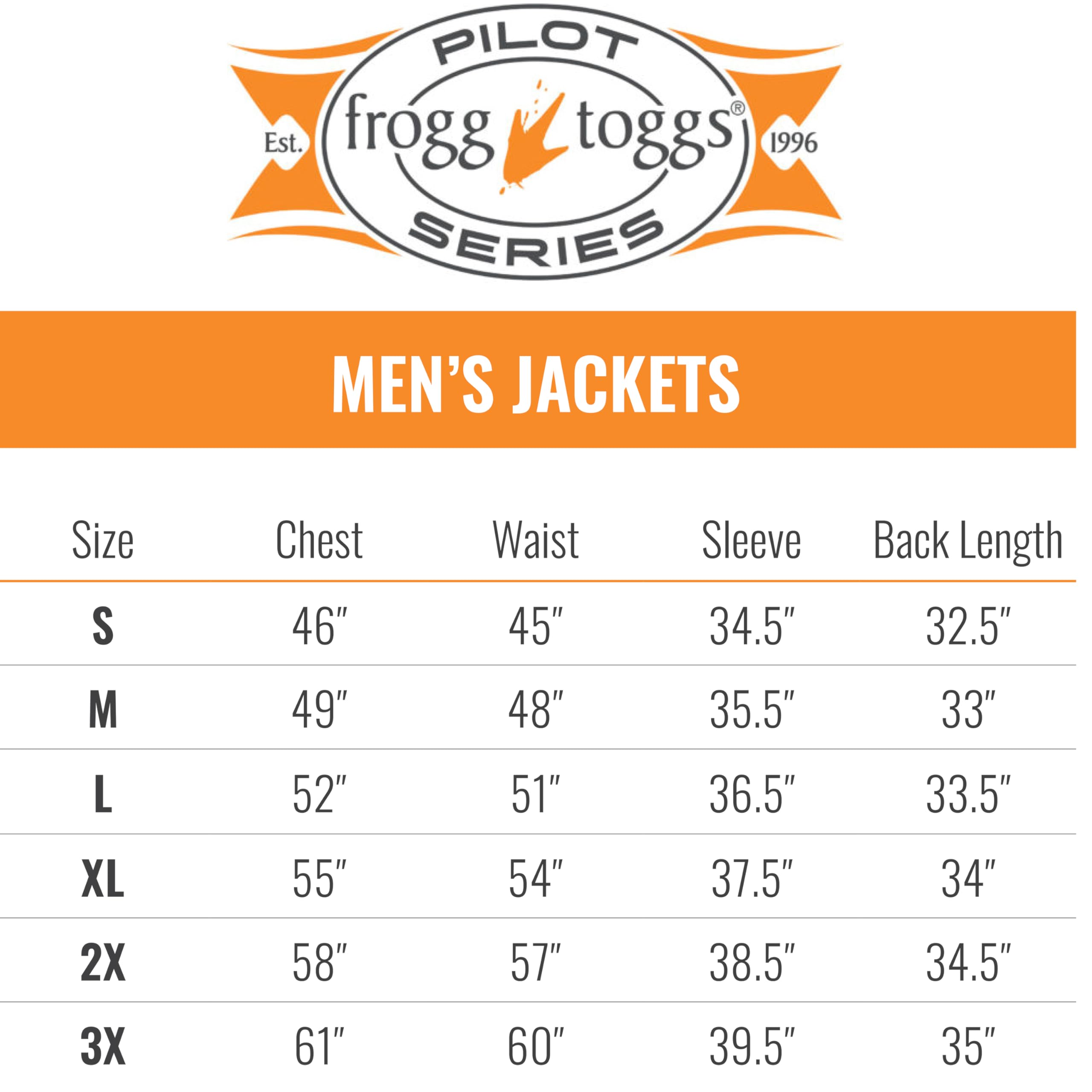 FROGG TOGGS Men's Pilot II Guide Waterproof Rain Jacket - Lightweight Outdoor Raincoat for Hiking, Fishing & Camping - Compatible with Co-Pilot Puff Jacket & Vest Liners