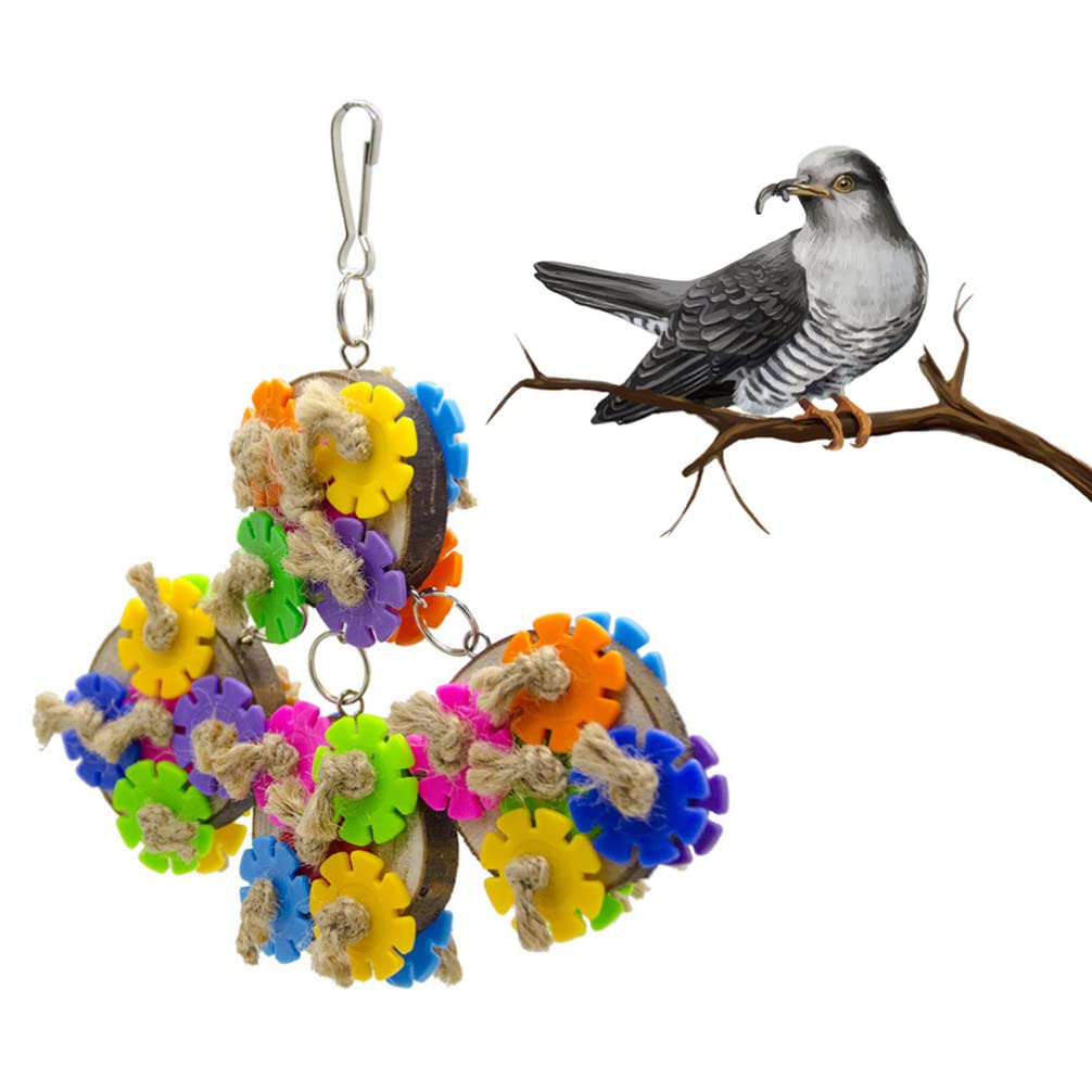 Colorful Parrot Chewing Toy - Hanging Bird Toy for Parrots, Macaws & Cockatoos - Durable & Safe Bird Chewing Supplies - Perfect for Cage Enrichment & Playtime
