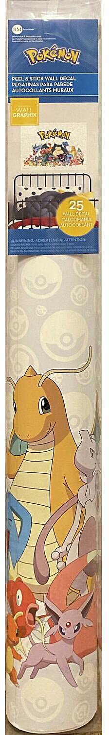 Repositionable Stickers - All Pokemon Characters - 36.5 cm x 26 cm - Perfect for Kids' Rooms, School Supplies, Scrapbooking & DIY Crafts