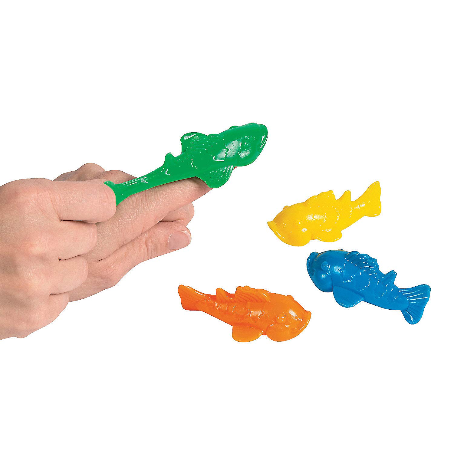 Stretch Flying Fish Toys - 12 Pack Sticky & Stretch Fun Toys for Kids - Perfect for VBS Vacation Bible School Supplies, Party Favors & Sensory Play