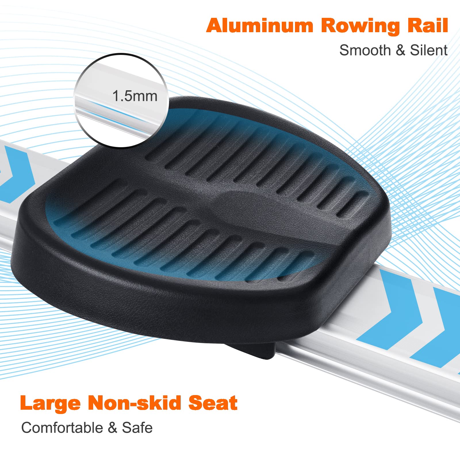 Premium Magnetic Rowing Machine for Home Gym - 8-Level Adjustable Resistance, LCD Monitor, Padded Seat & Tablet Holder - 330lbs Weight Capacity - Perfect for Cardio Workouts & Full-Body Training