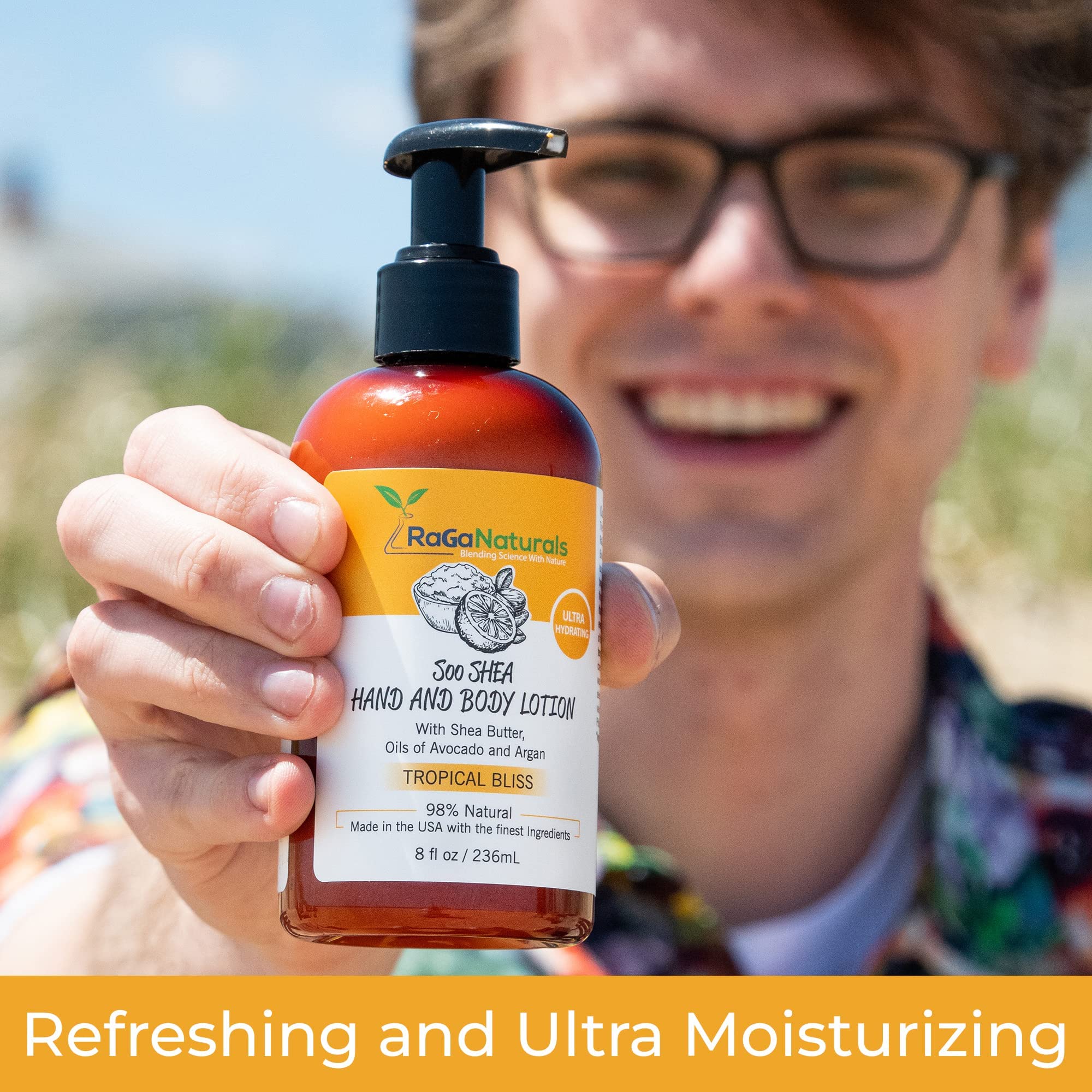 RaGaNaturals Tropical Body Lotion 16oz & Body Cream 8oz - Ultra Hydrating Moisturizer for Women, Men, Babies & Kids | Dry Skin Care for All Seasons, Daily Hydration for Family Use