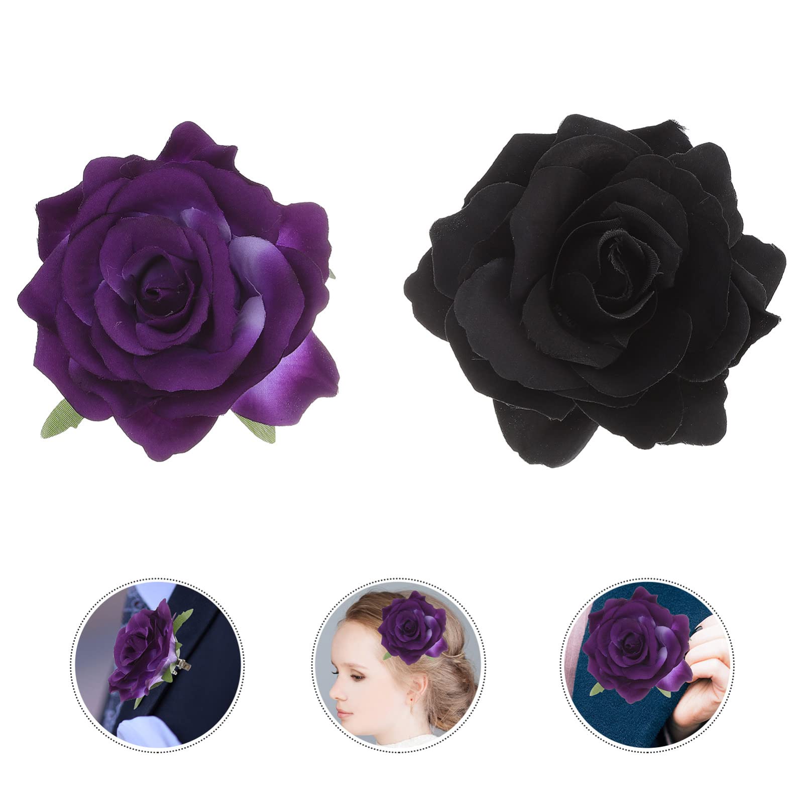 12pcs Rose Headdress Lapel Pins - Floral Brooches for Men & Women, Hair Clips & Flower Pins for Weddings, Parties, Prom, Bridal Accessories, Fashion Jewelry