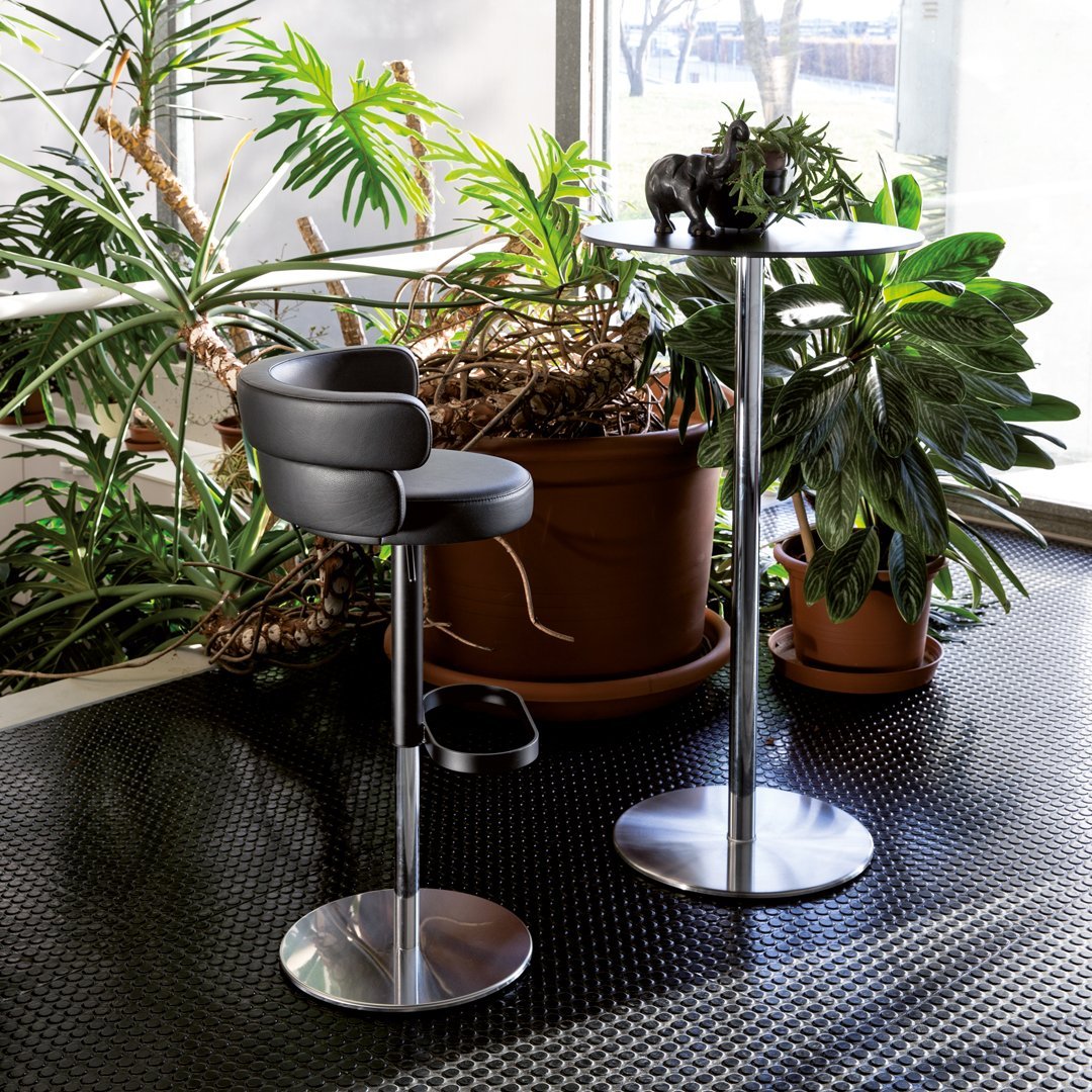 Adjustable Swivel Bar Stool with Gas Lift - Modern Disc Base Design for Kitchen Island, Home Bar & Counter Height Dining - Comfortable & Stylish Seating Solution
