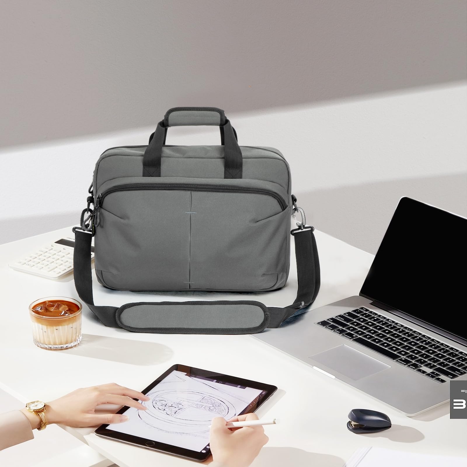 VEAGIA Tactical Messenger Bag for Men - 15.6 Inch Laptop Briefcase with MOLLE System & Detachable Shoulder Strap - Durable Work Bag for Office, Travel, and Outdoor Adventures