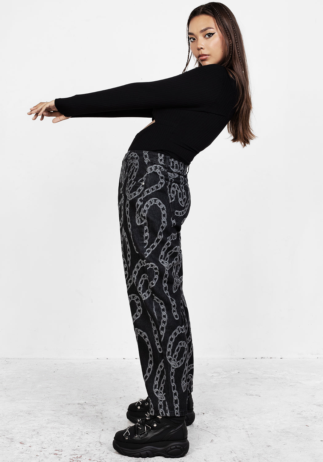 Grounded Mom Jeans for Women - High Waisted Stretch Denim Pants - Comfortable & Stylish for Everyday Wear, Casual Outings & Maternity Fashion