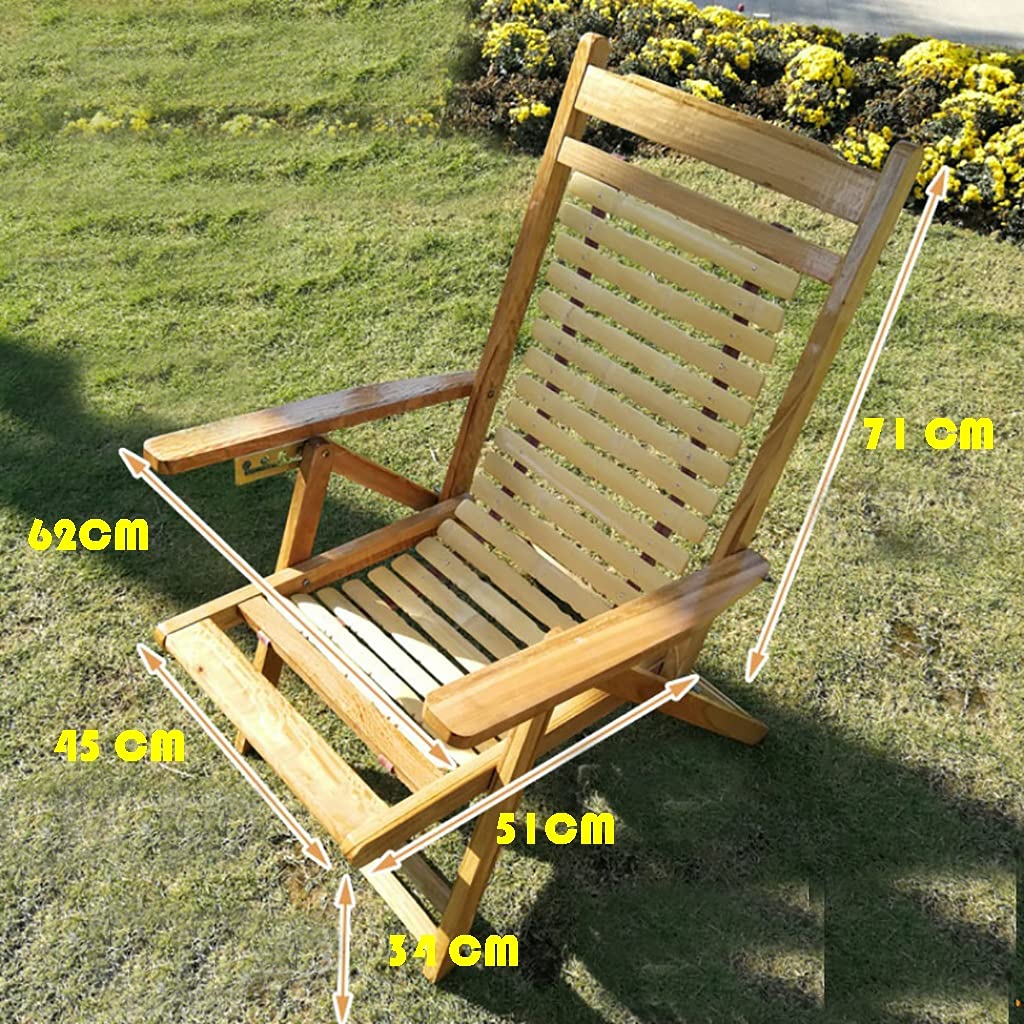 Bamboo Camping Beach Recliner Chair - Portable Outdoor Sun Lounger for Poolside, Garden, Yard & Patio - Comfortable Reclining Lazy Chair for Sleeping, Relaxing & Sunbathing (Style 1) - Perfect for Camping Trips, Beach Vacations & Backyard Lounging
