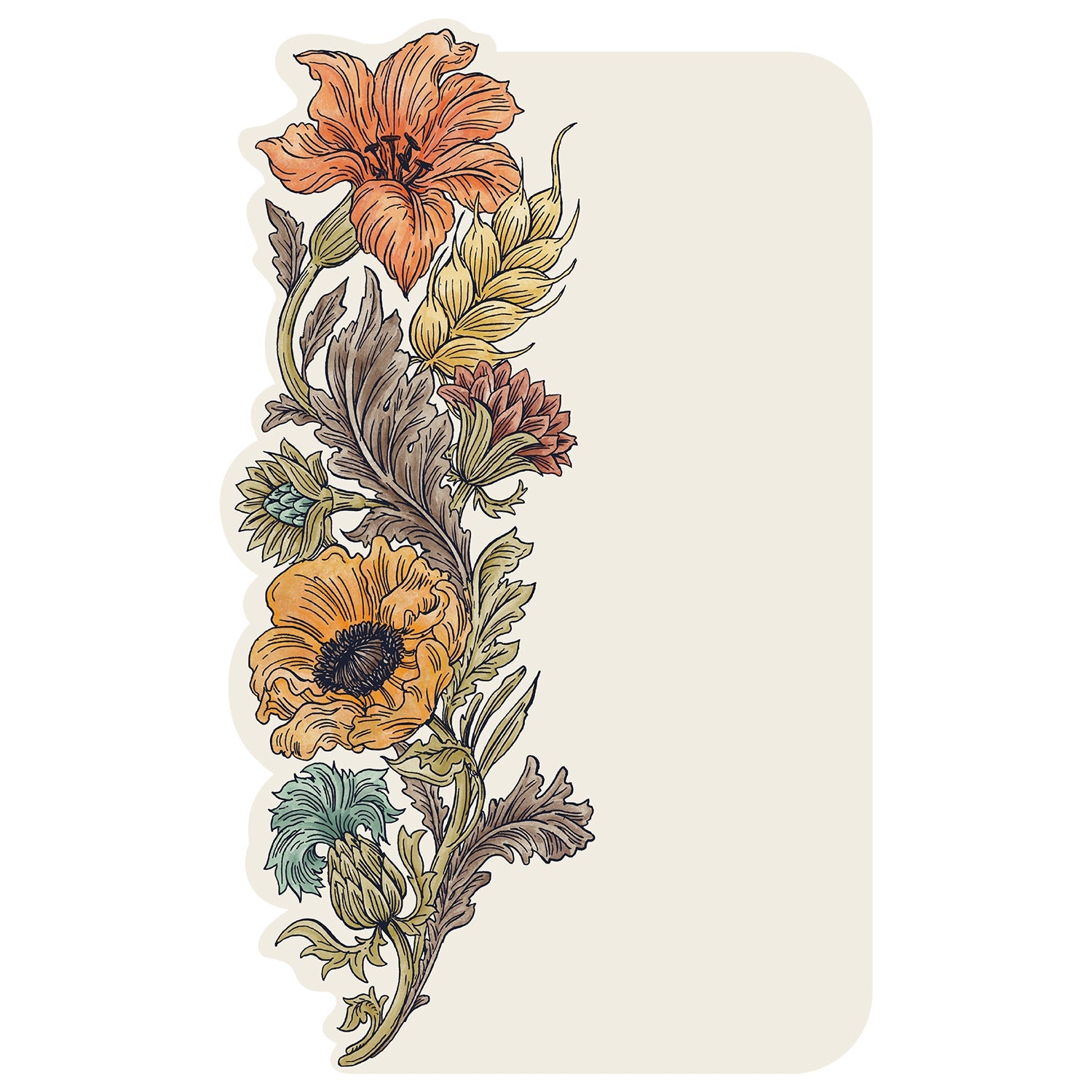 Elegant Autumn Acanthus Table Cards - Perfect for Weddings, Parties, and Holiday Decorations