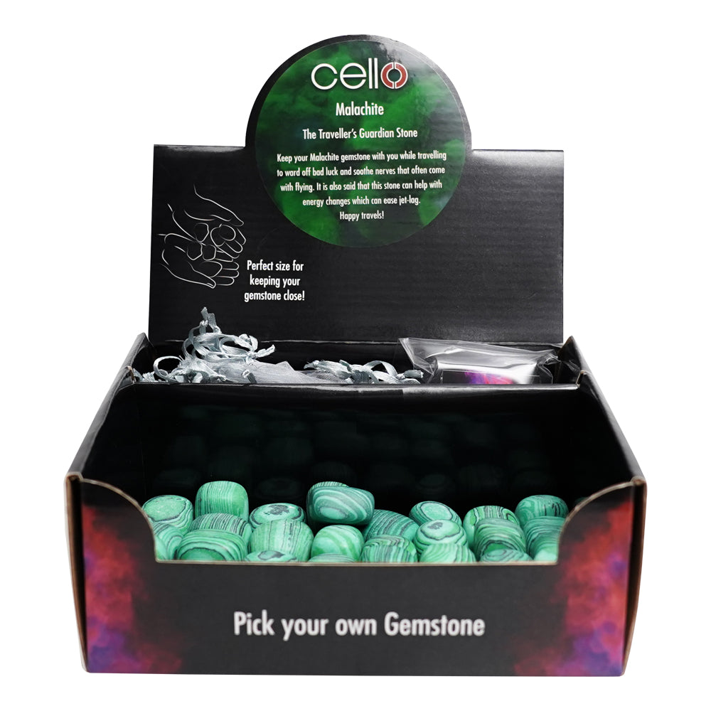 Premium Cello Gemstones - Natural Malachite Beads for Jewelry Making, DIY Crafts & Healing Crystals | Perfect for Necklaces, Bracelets & Home Decor