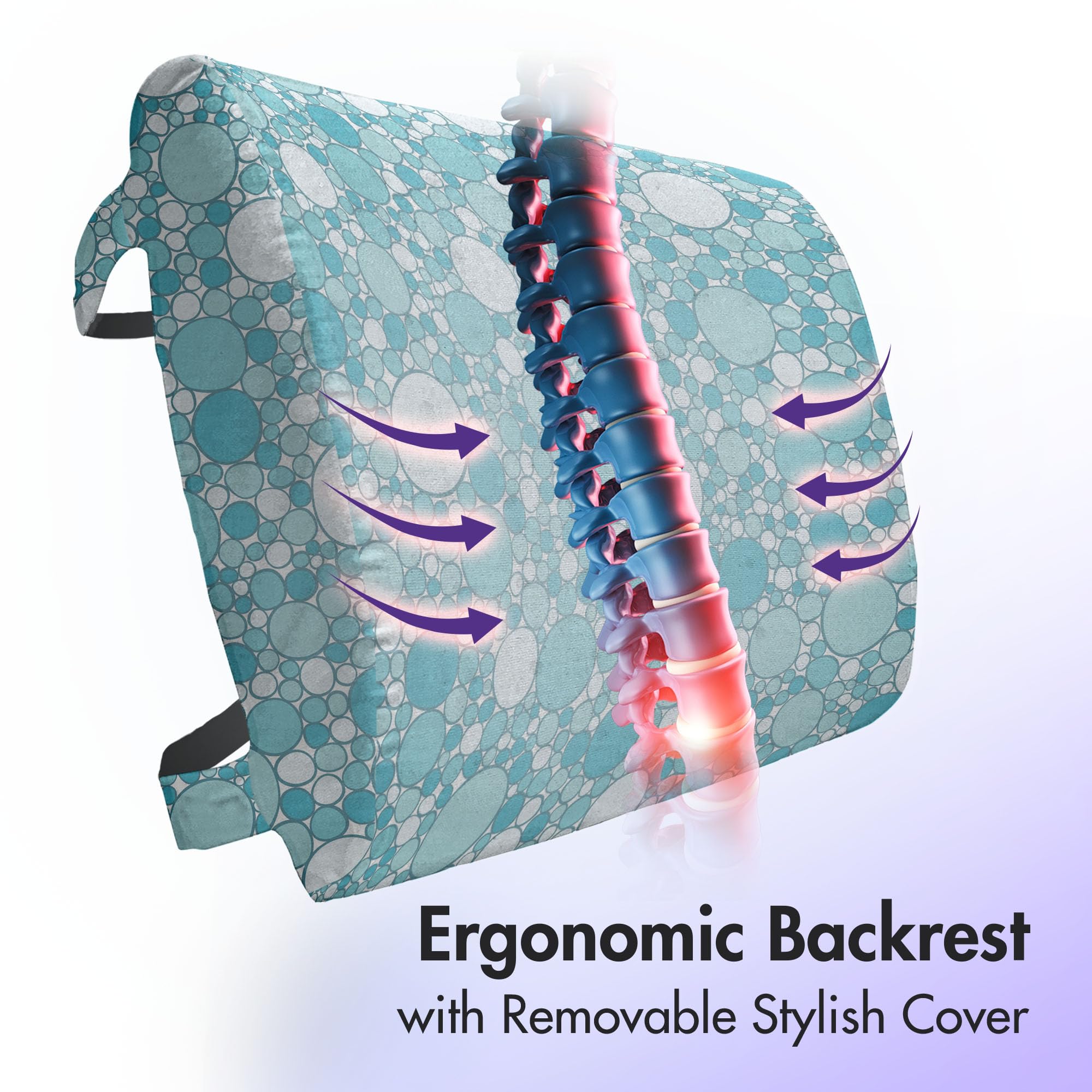 Ambesonne Abstract Lumbar Support Pillow - Modern Aqua Bubble Design, High Density Foam for Office Chair & Car Seat - 14