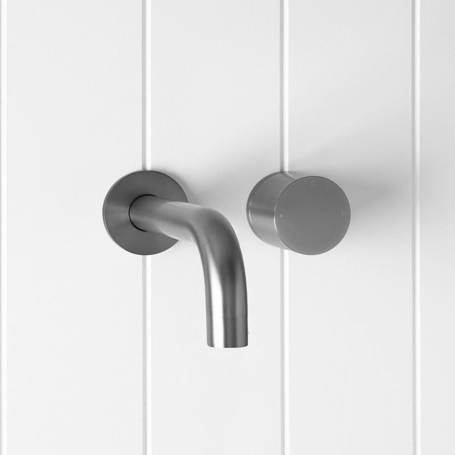 Wall Spout with Progressive Wall Mixer in Gunmetal Finish - Perfect for Modern Bathroom and Kitchen Faucet Upgrades