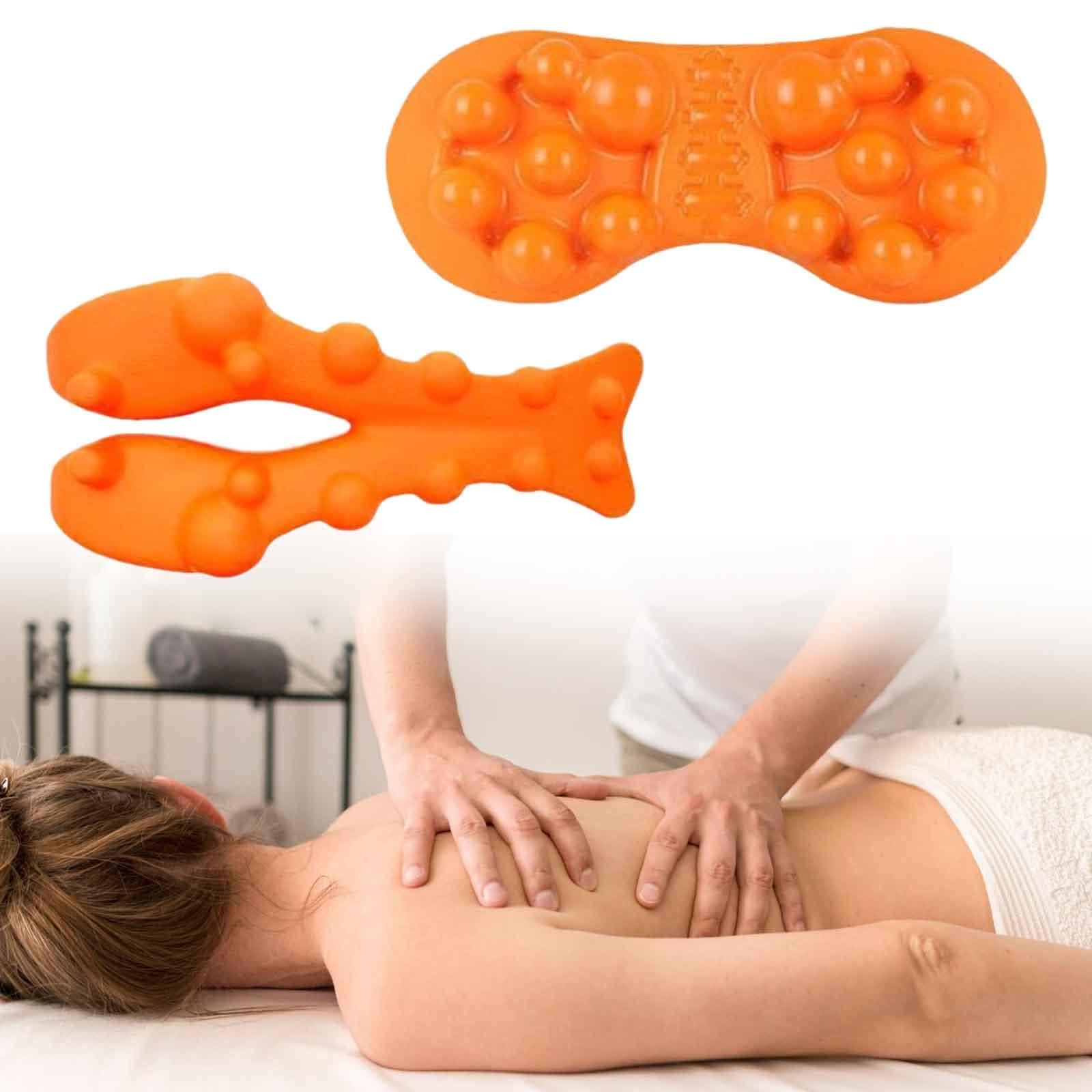 Amagogo 2-Point Back Massager for Upper Back & Trapezius - Neck & Shoulder Pain Relief - Portable Massage Tool for Carpet, Yoga, Floor - Perfect for Men & Women - Use at Home, Office, or Gym