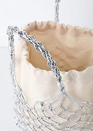 Women's Beach Tote Bag with Handle Ring - Lightweight Fishing Net Shoulder Bag for Summer Travel, Pool, Picnic & Outdoor Activities