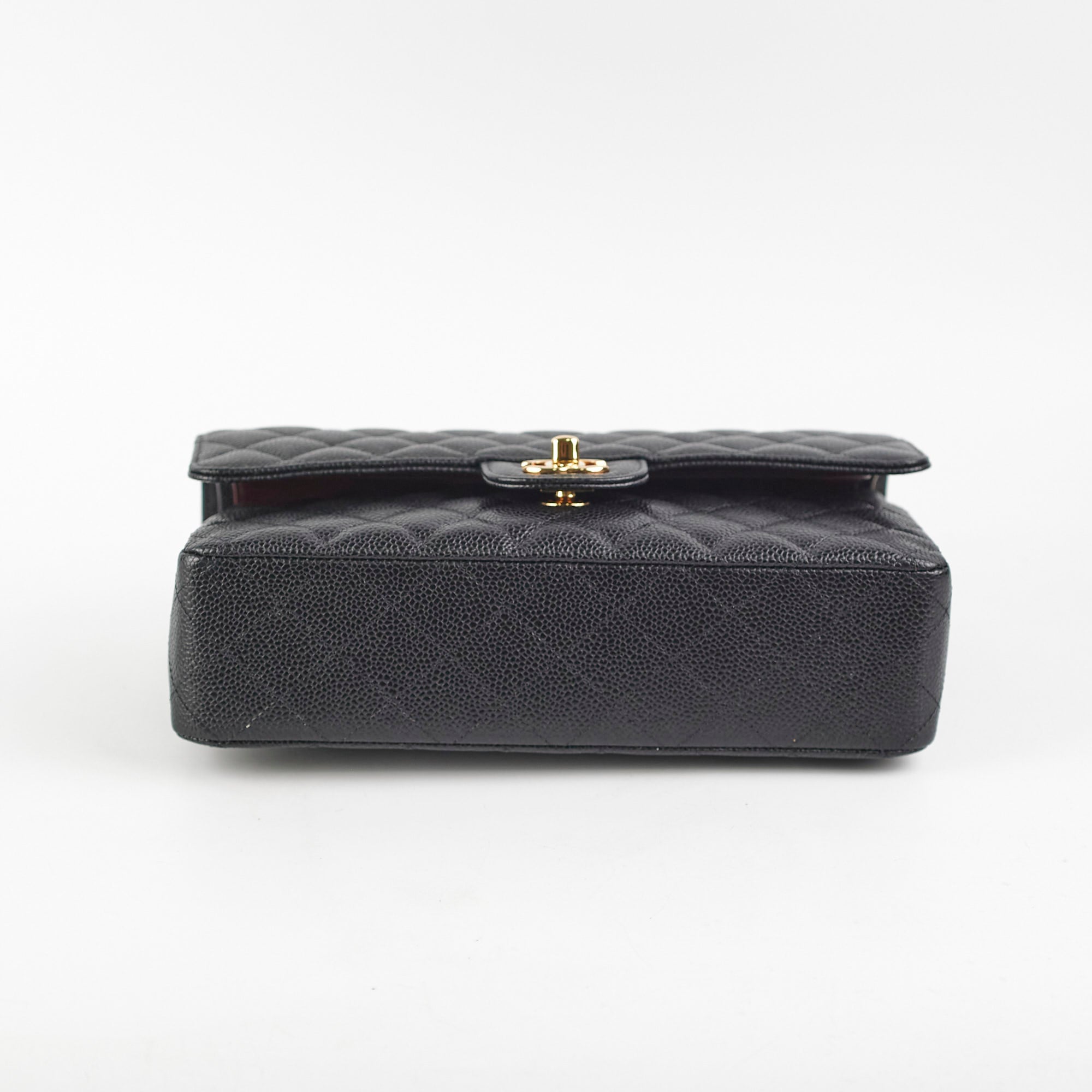 Chanel Caviar Leather Medium/Large Double Classic Flap Bag Black - Luxury Designer Handbag for Women, Perfect for Work, Evening Events & Special Occasions