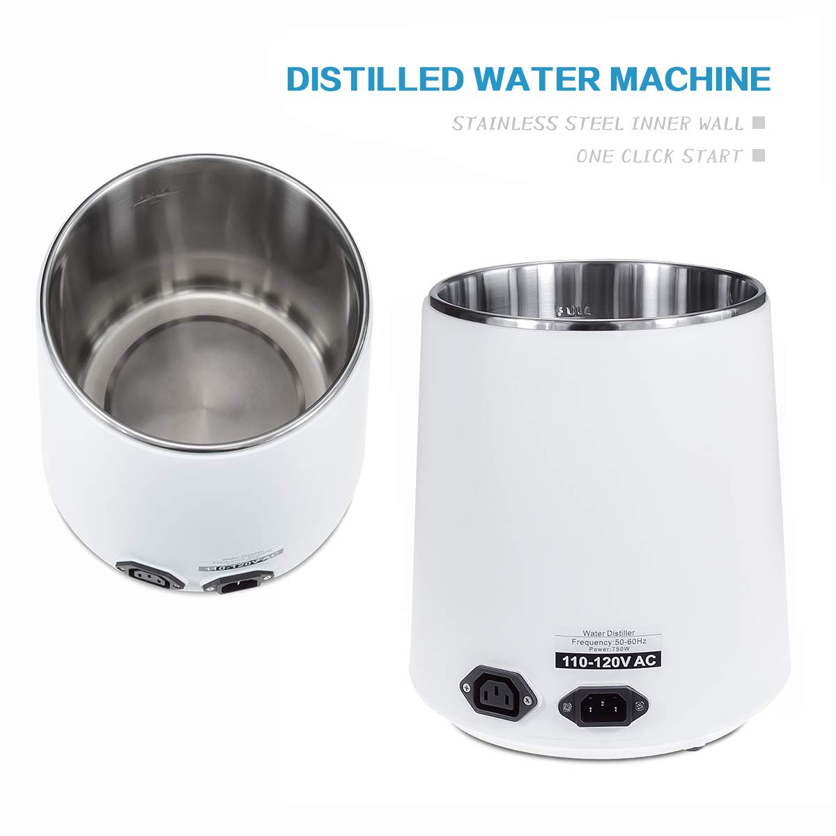 4L Pure Water Distiller Machine - 750W Home Water Purifier with 304 Stainless Steel | Countertop Distilled Water System for Drinking, Cooking, Baby Formula & Emergency Preparedness