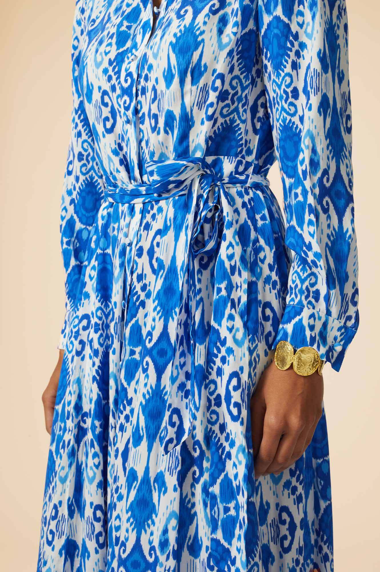 Eliza EcoVero™ Women's Sustainable Shirt Dress - Blue & White Stripe | Casual Summer Dress for Beach, Office & Everyday Wear