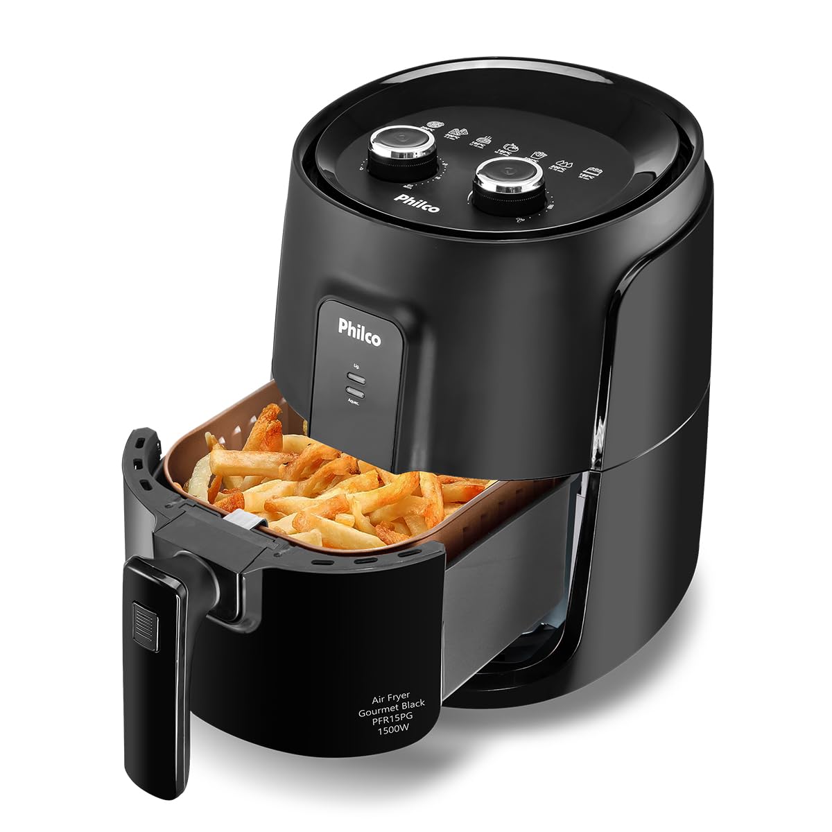 Philco PFR15PG 4.4L 1500W Black Air Fryer - Healthy Oil-Free Cooking for Family Meals, Snacks & Quick Dinners - 127V