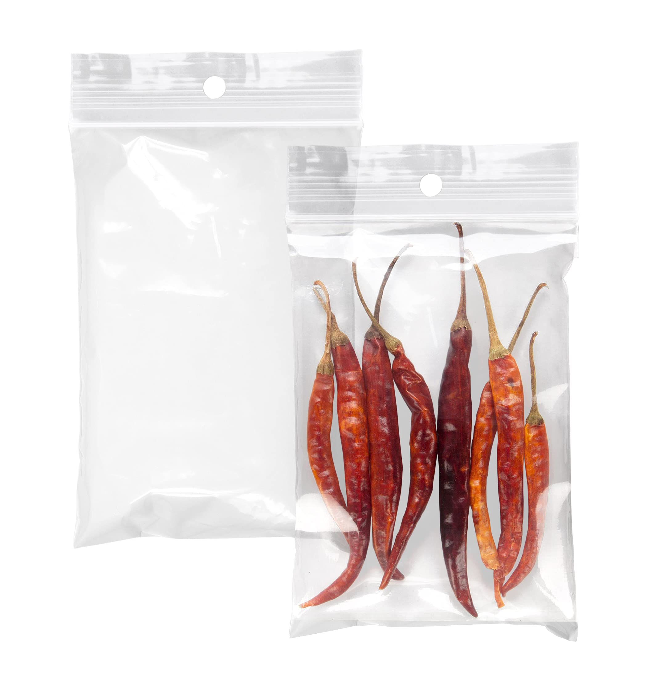 APQ 1000-Pack 4x6 Clear Polypropylene Zipper Bags with Hang Hole, 2 Mil Thick | Resealable Storage Bags for Food Service, Industrial Use & Healthcare Applications | Perfect for Organizing Snacks, Hardware & Medical Supplies