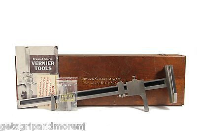Brown & Sharpe Vernier Height Gauge with Protective Case - 19 Inch Precision Measuring Tool for Metalworking, Woodworking & Engineering Projects