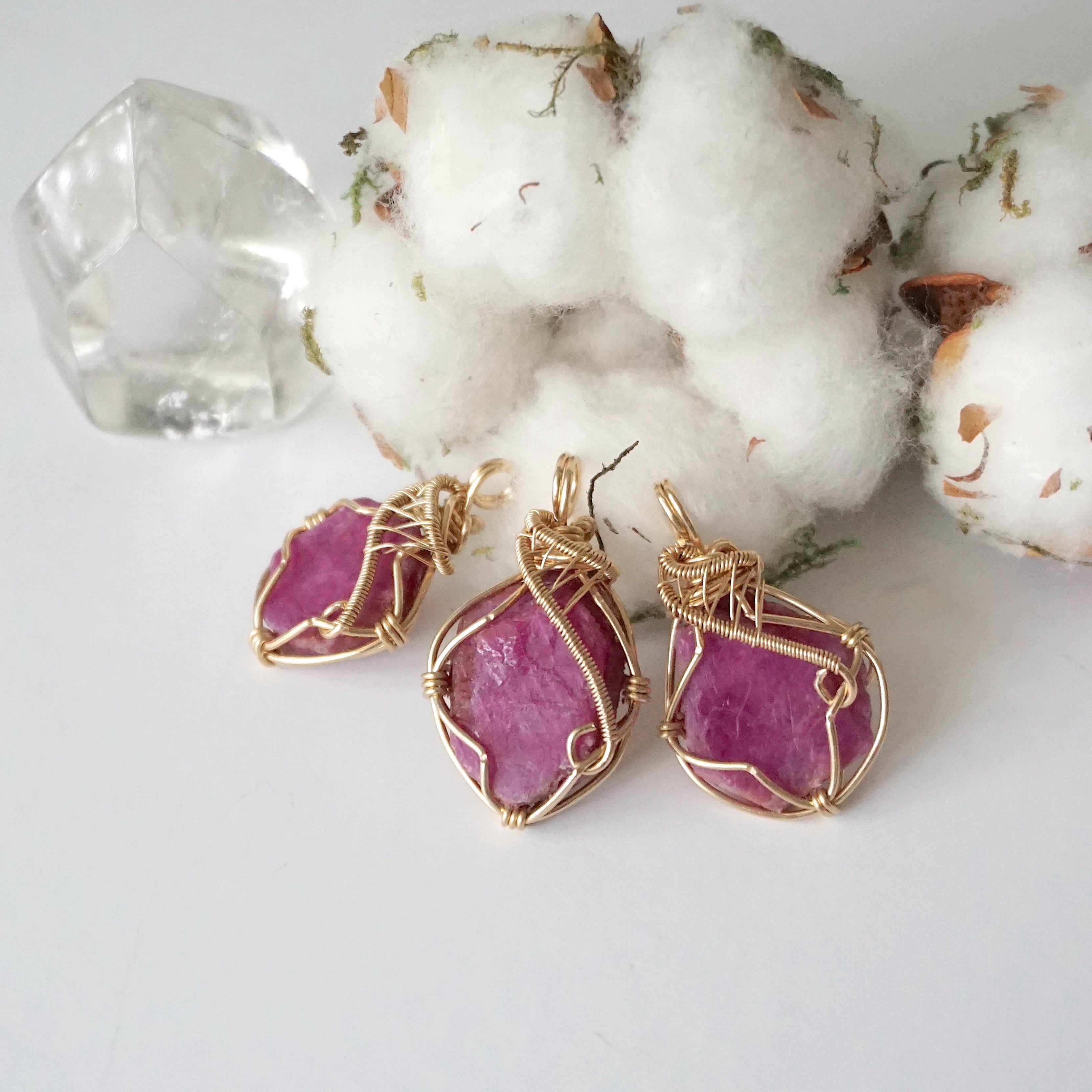 14k Gold Filled Pink Ruby Pendant Necklace for Women - Elegant Jewelry Gift for Birthday, Anniversary & Valentine's Day