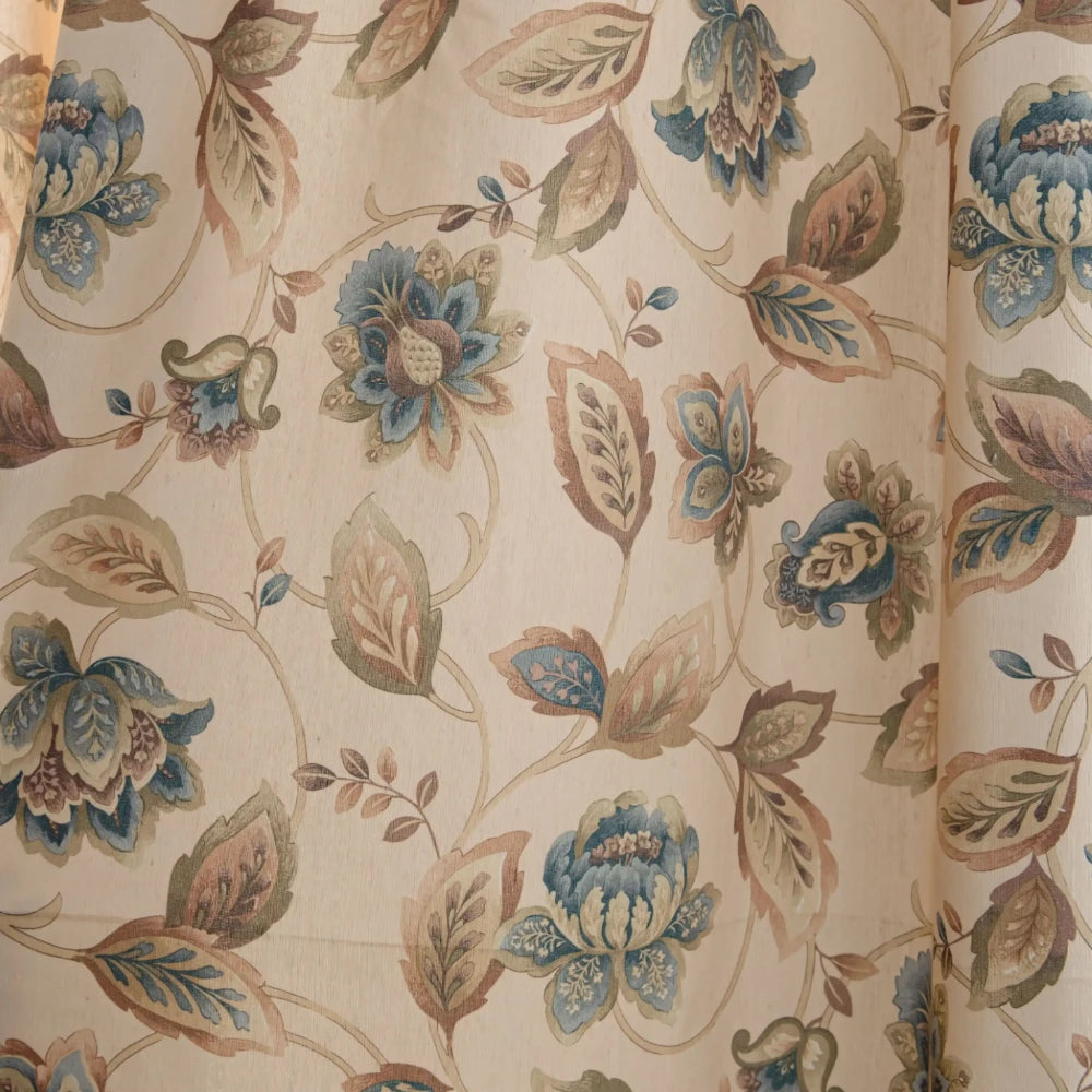 French Country Floral Blackout Curtains - Custom Room Darkening Window Drapes for Bedroom & Living Room - Elegant Home Decor with Light Blocking Feature