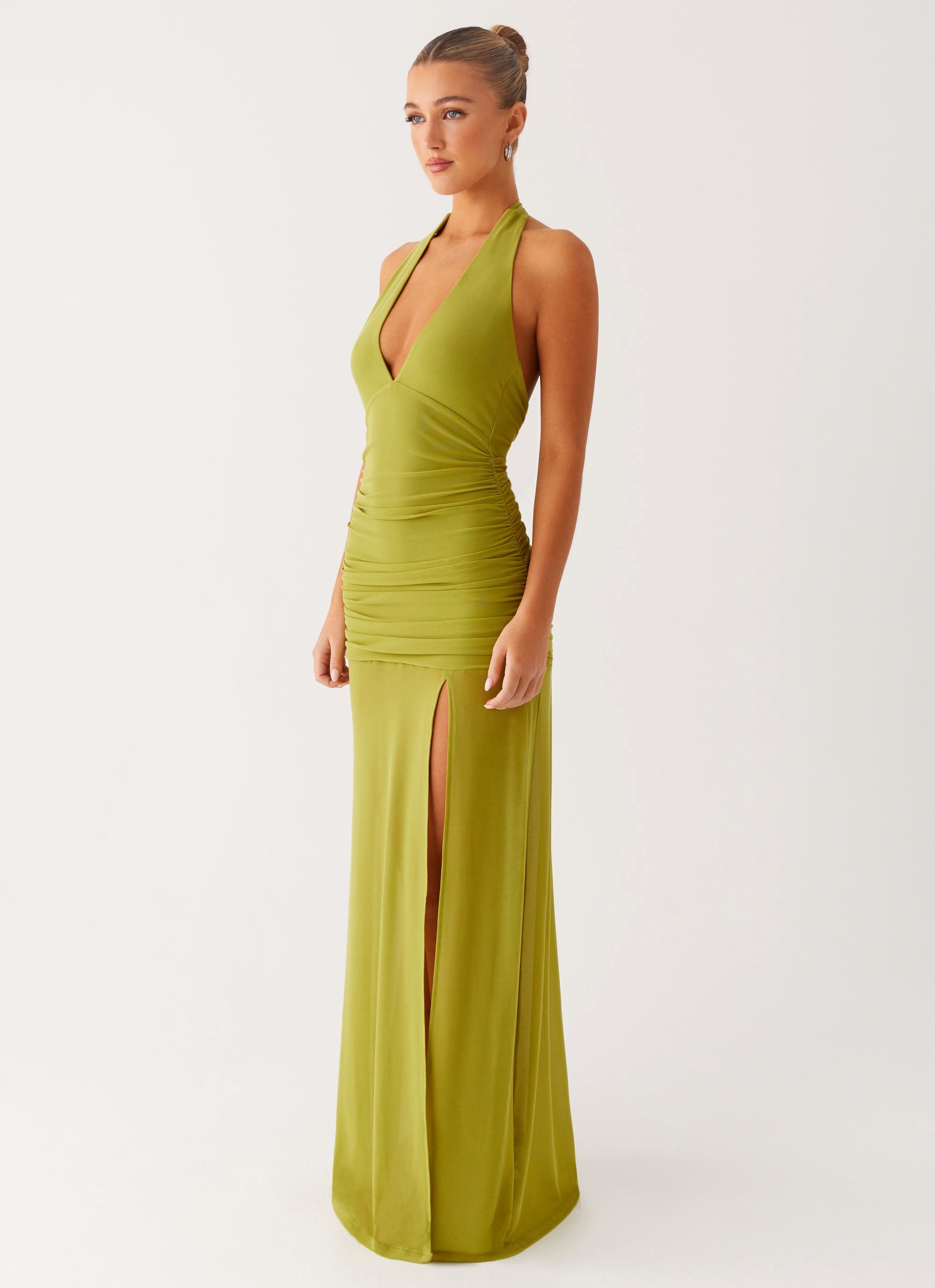 Island Muse Dress - Flowy Summer Maxi Dress in Lime Green for Beach Vacations & Boho Outfits