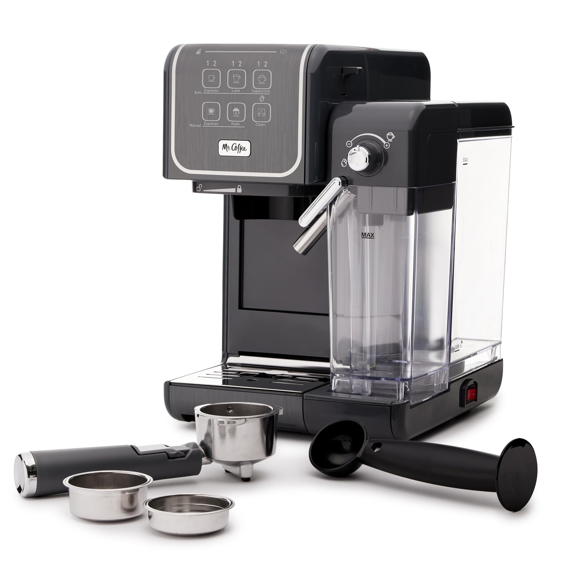 Mr. Coffee One-Touch CoffeeHouse+ 19-Bar Italian Pump Espresso Machine with Milk Frother - Perfect for Making Lattes, Cappuccinos & Coffee at Home | Ideal for Breakfast, Office Use & Entertaining Guests