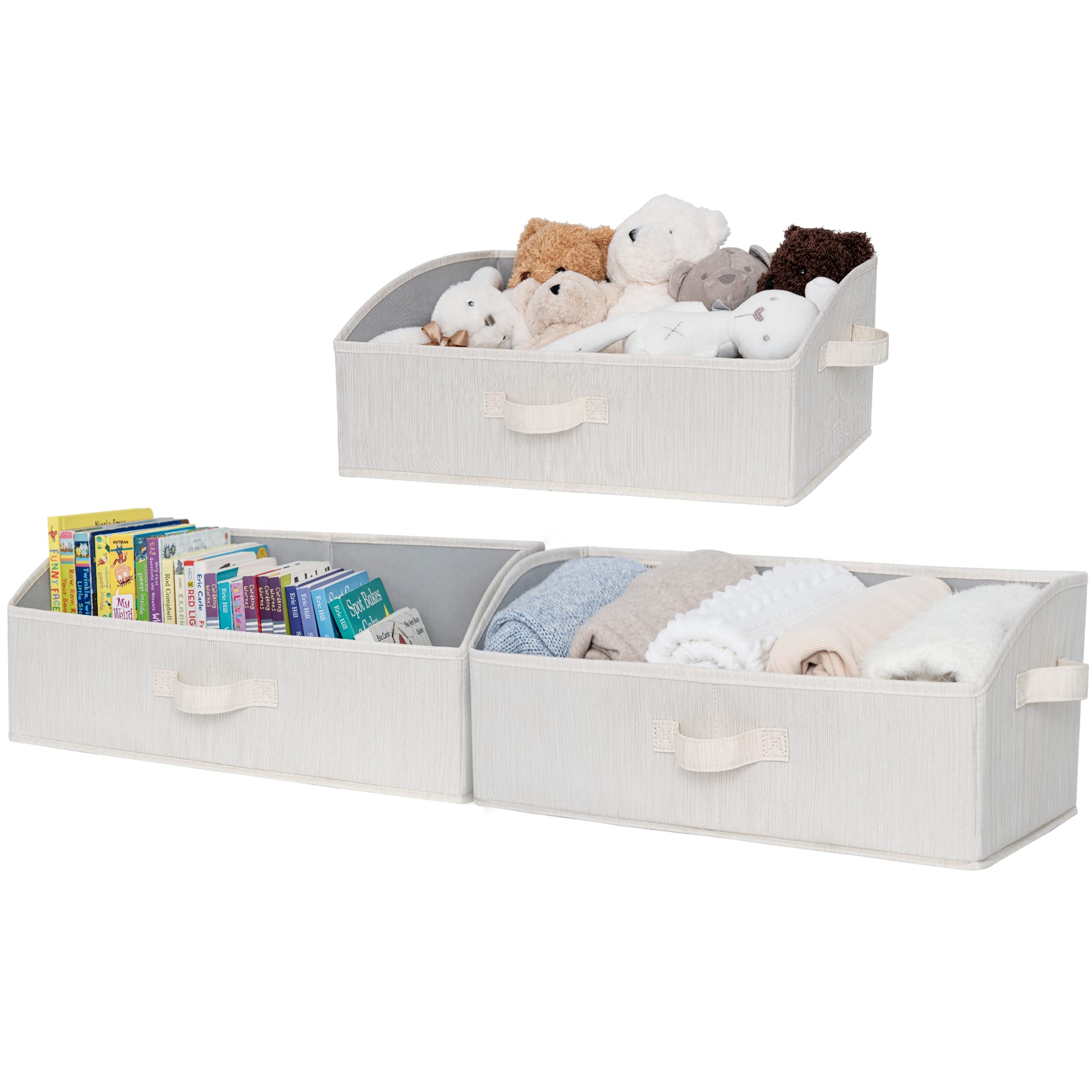 StorageWorks Closet Storage Bins Set - Large Trapezoid Organizer Baskets for Bedroom, Bathroom & Closet Organization | Space-Saving Home Storage Solution
