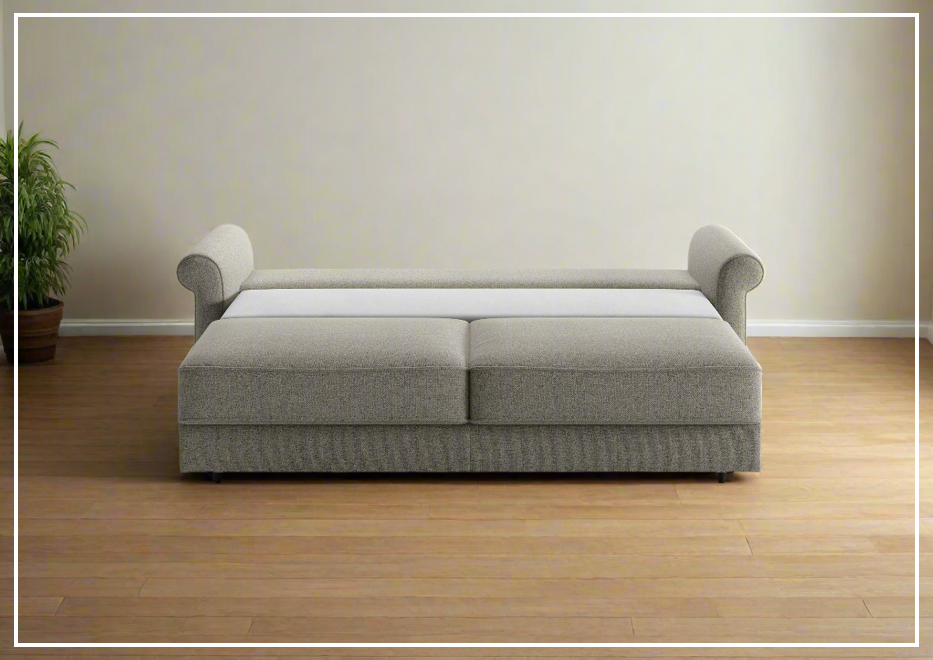 Luonto Casey Fabric Sofa Sleeper - Convertible Sleeper Sofa Bed with Walnut Legs in Multiple Sizes (Queen, Full, Twin) - Perfect for Small Apartments, Guest Rooms & Home Offices