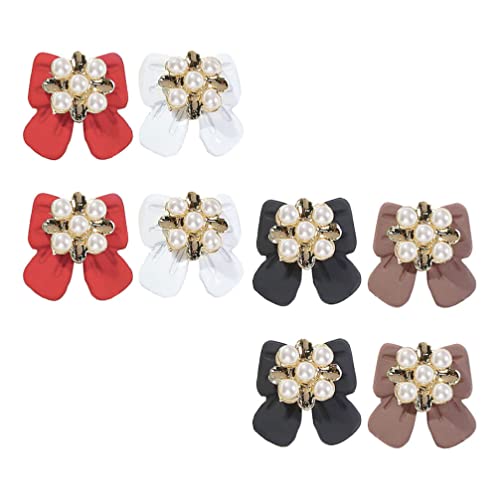 3D Bow Nail Art Charms - 8Pcs Pearl Bowknot Alloy Nail Decorations for DIY Manicure & Jewelry | Perfect for Wedding, Party, and Salon Nail Designs