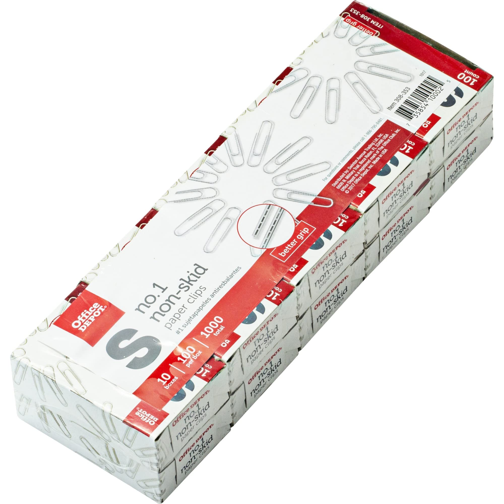 Office Depot Silver Paper Clips - 100 Pack for Office & School Use