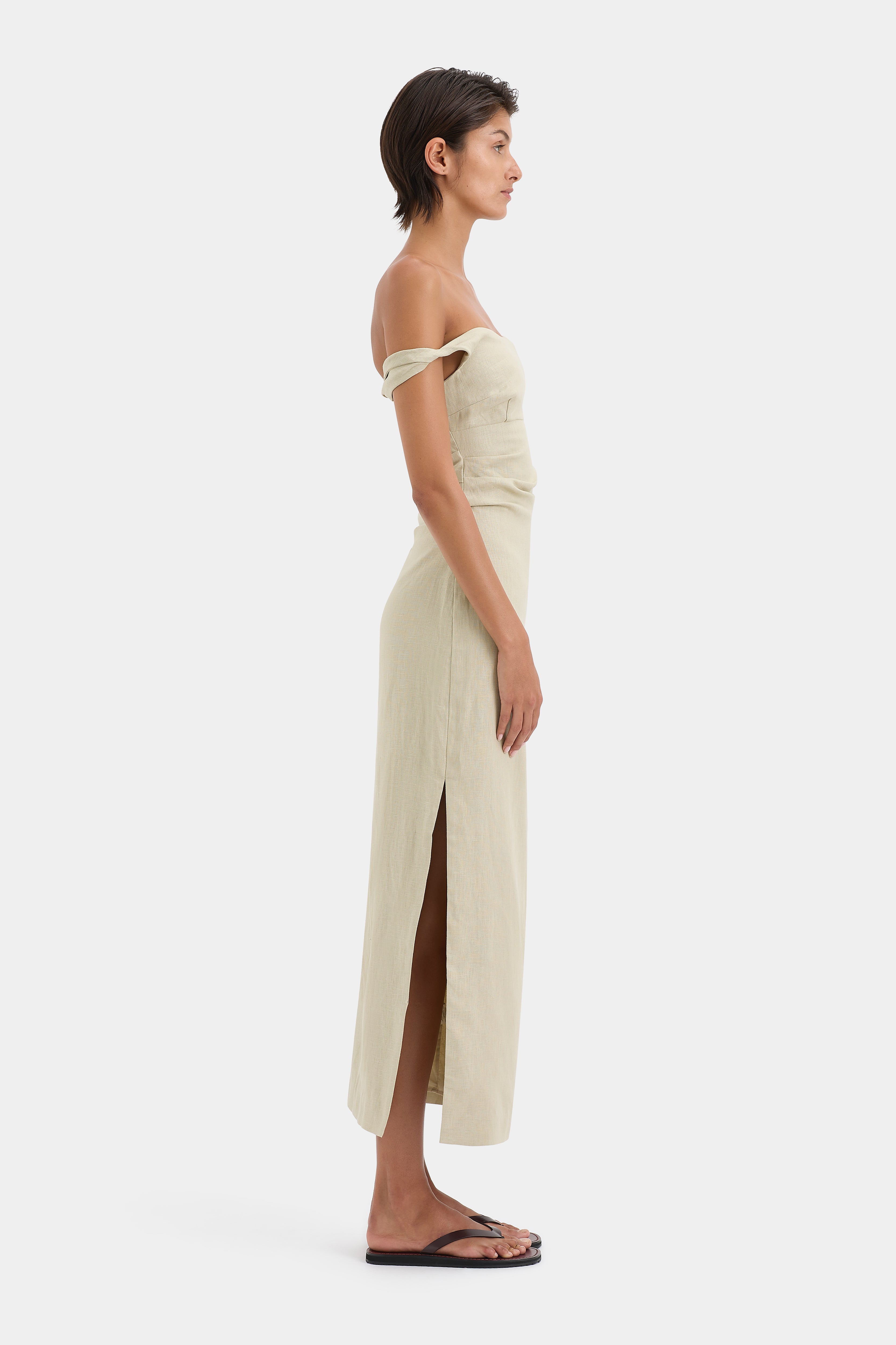 Tamara Twist Midi Dress - Flowy Summer Dress for Women, Elegant A-Line Midi Length Dress with Twist Detail | Perfect for Beach Vacations, Date Nights & Special Occasions