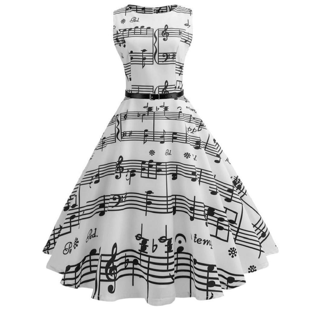 Women's Vintage Sleeveless Bodycon Dress - Floral Print Swing Party Dress for Evening, Prom & Summer Occasions | Casual Comfort Fit for Night Out, Date Night & Special Events