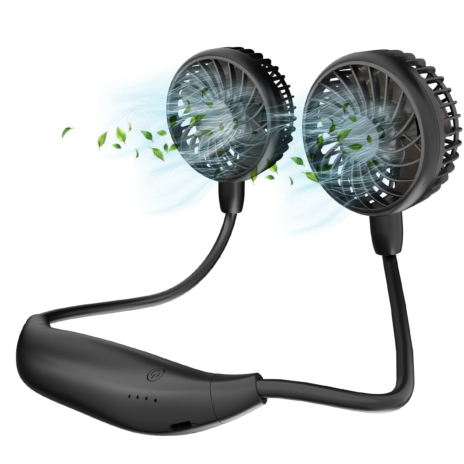 2600mAh Rechargeable Portable Neck Fan - Personal Cooling Fan with 15.8H Battery Life for Outdoor, Office, Gym & Travel Use
