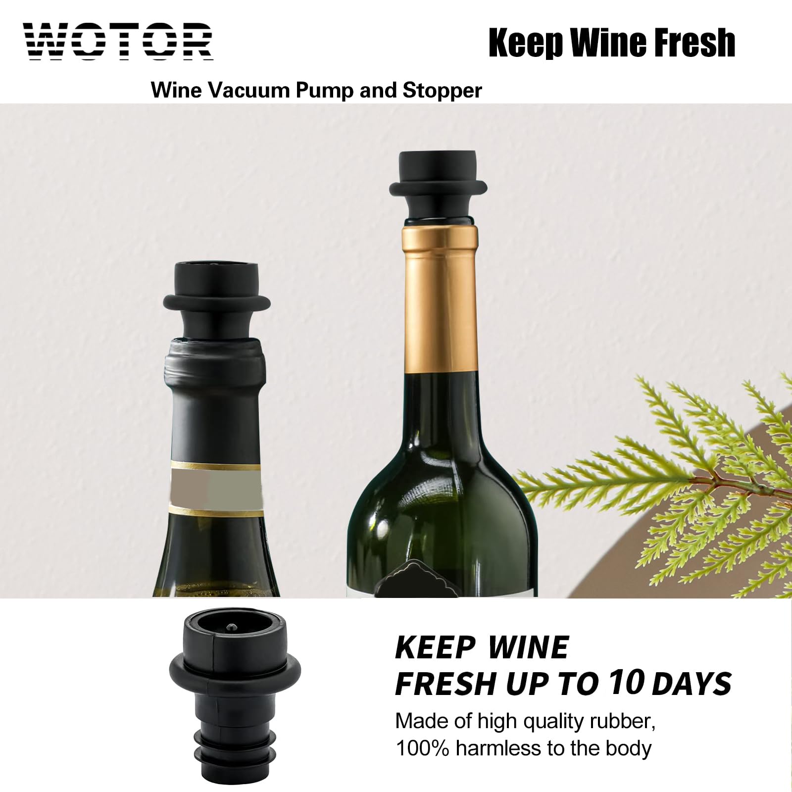 Premium Vacuum Wine Stoppers - 12 Pack Silicone Wine Savers & Preservers, Reusable Bottle Sealers to Keep Wine Fresh (Black) - Perfect for Parties, Gifts & Home Bars