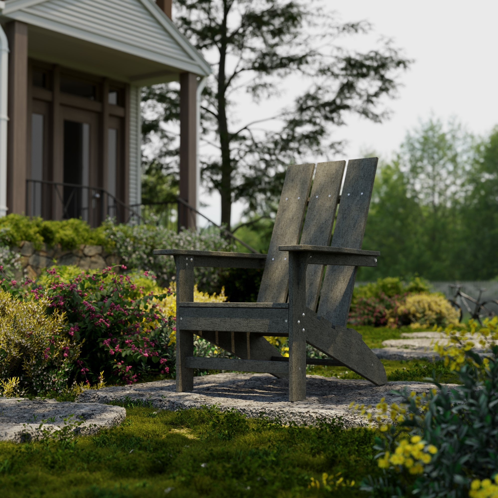 Freedom Modern Adirondack Chair - Weather-Resistant Outdoor Lounge Chair for Patio, Garden & Poolside Relaxation | Comfortable & Durable Polywood Furniture