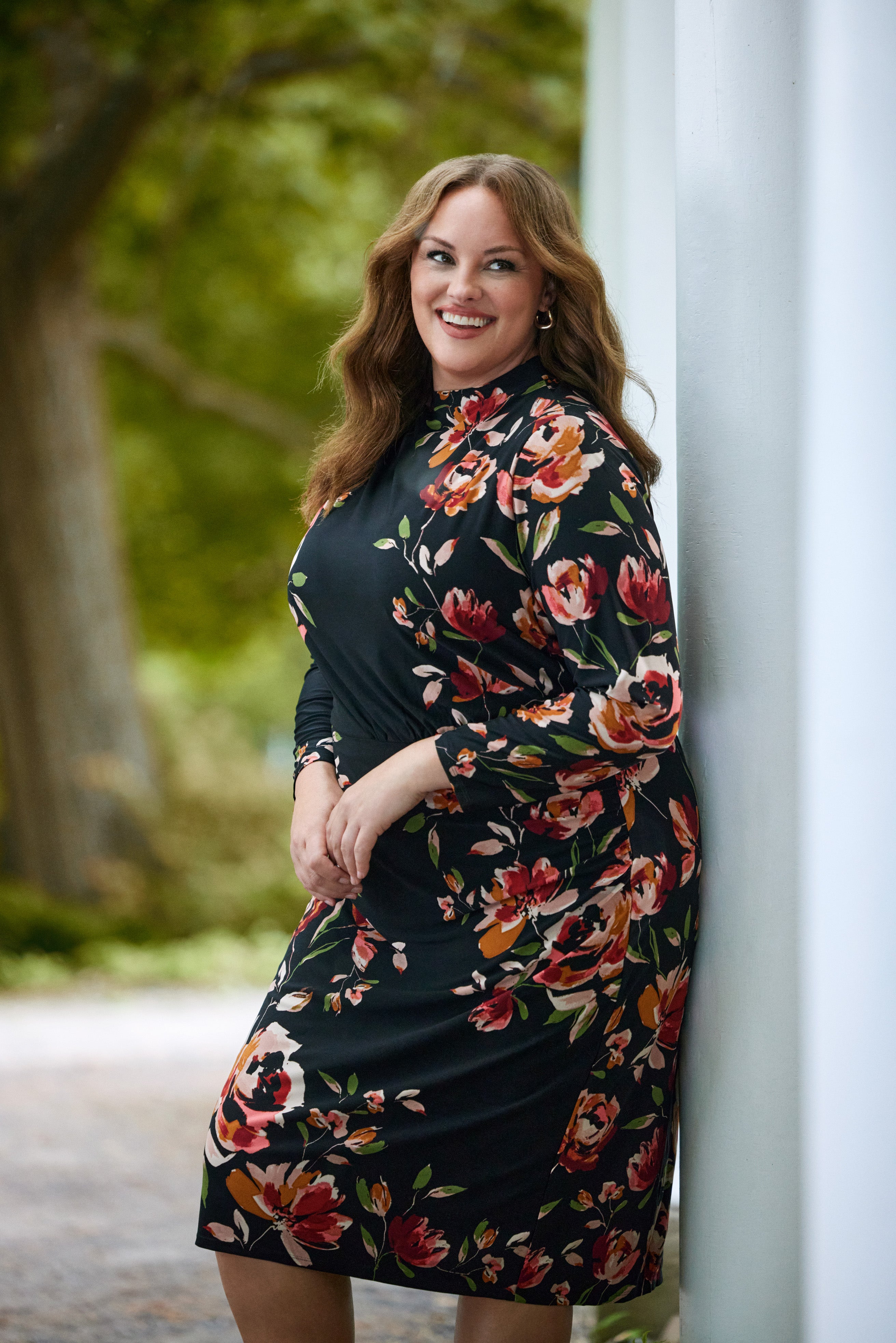 Floral Print Mock Neck Dress for Women - Elegant Summer Party & Wedding Guest Outfit
