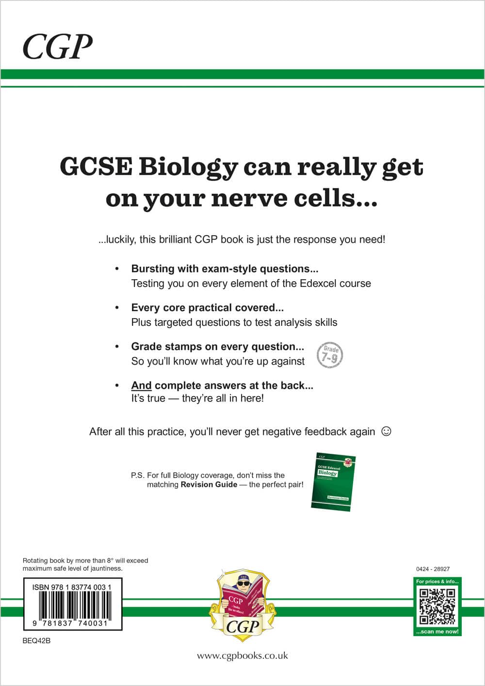 GCSE Biology Edexcel Exam Practice Workbook with Answers - CGP Edexcel GCSE Biology Study Guide for 2025 & 2026 Exams | Perfect for Home Study, Classroom Revision & Exam Preparation