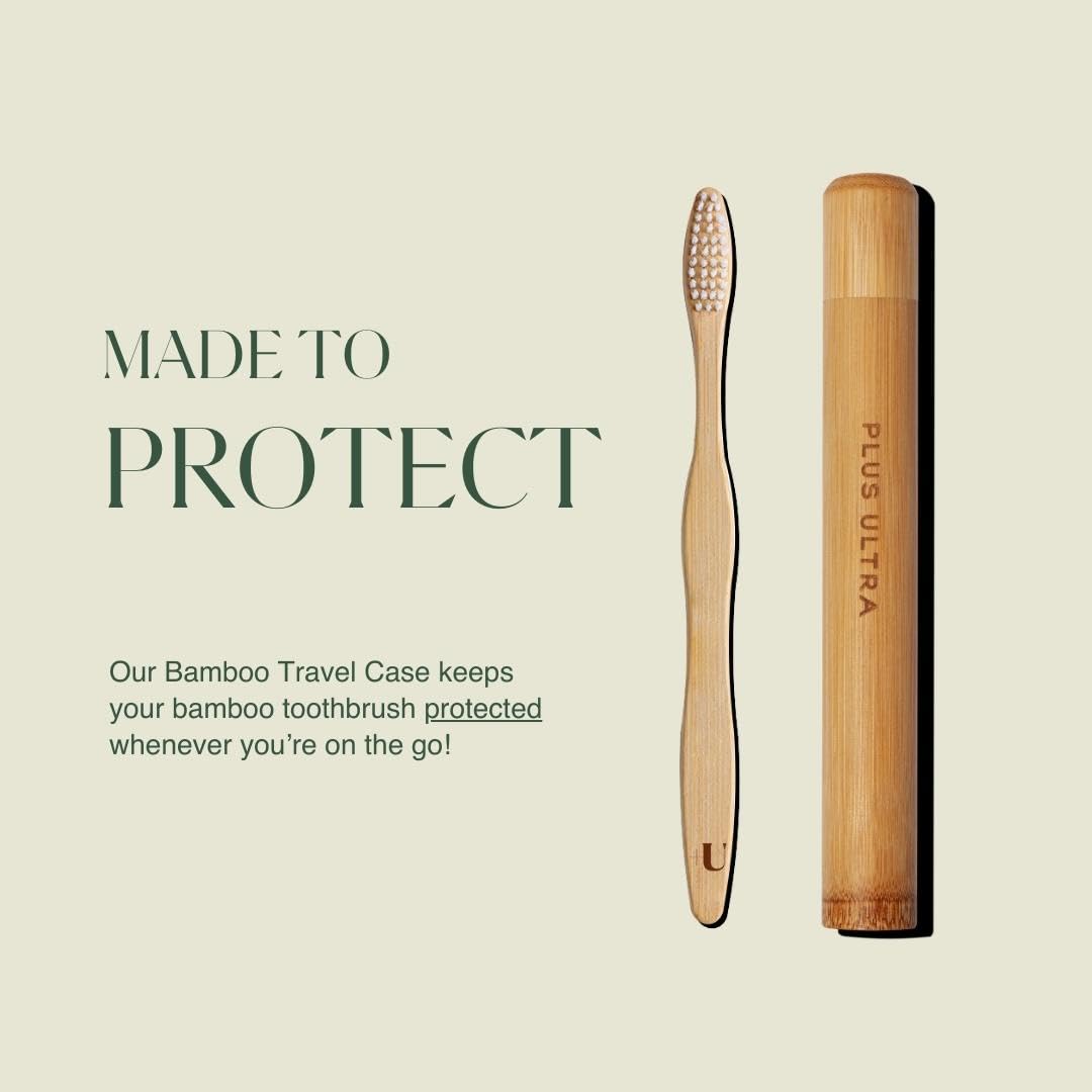 Premium Bamboo Travel Toothbrush Case for Adults - Eco-Friendly & Compact Storage for Travel, Gym, and Daily Use