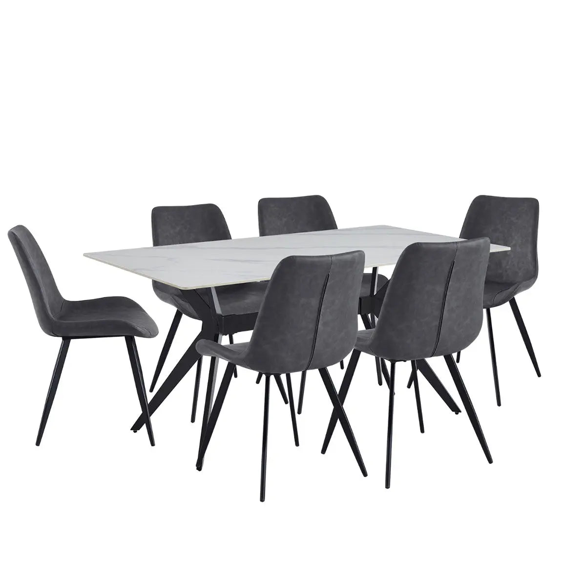 Dumas 7-Piece Dining Set 5916 - Modern Kitchen Table and Chairs for Small Spaces, Perfect for Apartments and Breakfast Nooks