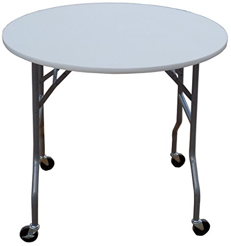 36 Inch Round Folding Table with Wheels - Portable & Sturdy Event Table for Weddings, Parties, Banquets - Perfect for Indoor/Outdoor Catering & Venue Setup