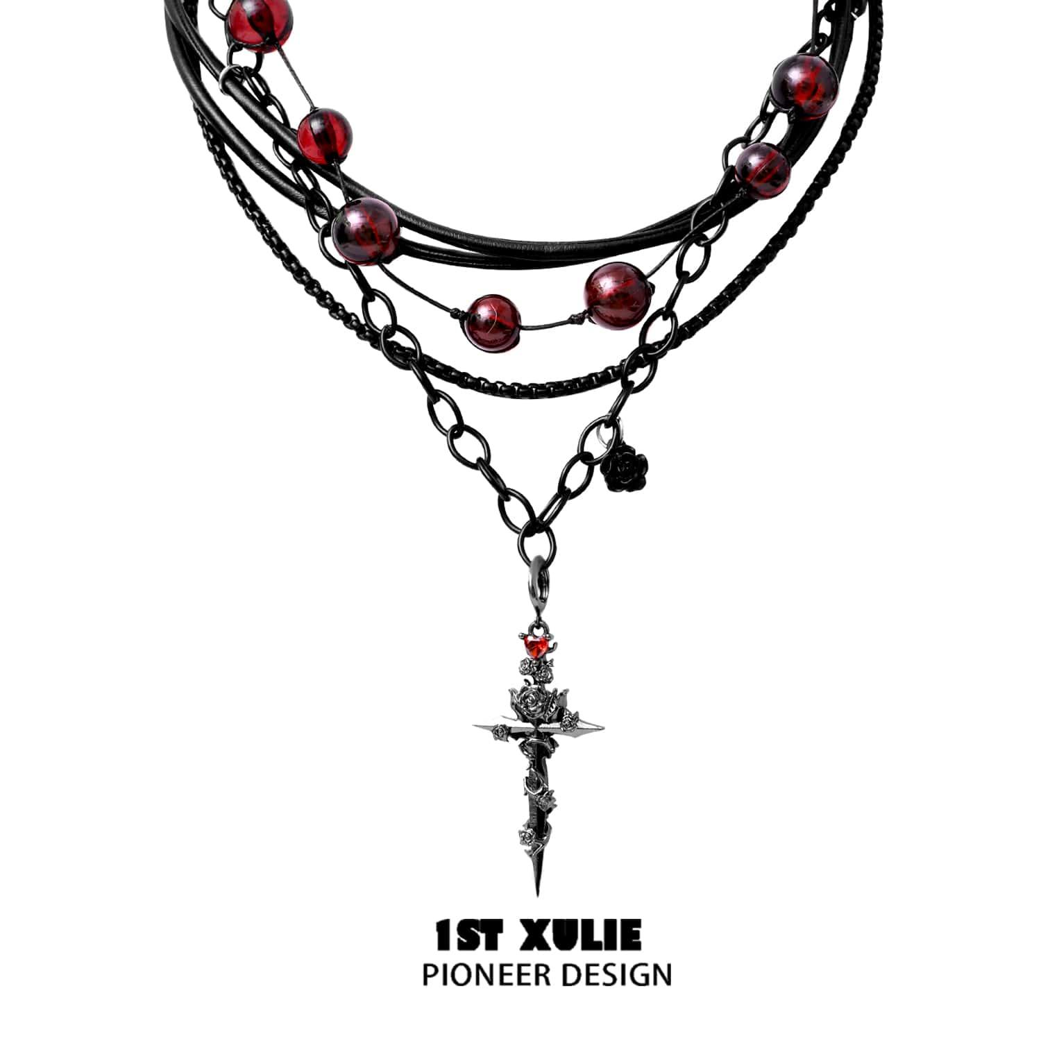 Taboo Rose Scarlet Rose Burial Necklace - Memorial Jewelry for Ashes, Cremation Keepsake - Perfect for Funeral, Remembrance & Sympathy Gifts