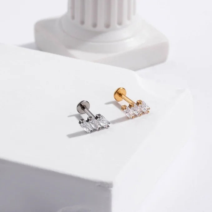 16G Titanium Cartilage Lip Stud Piercing Jewelry - Hypoallergenic Push Pin Earrings for Tragus, Helix, or Nose Piercing - Perfect for Everyday Wear or Special Occasions