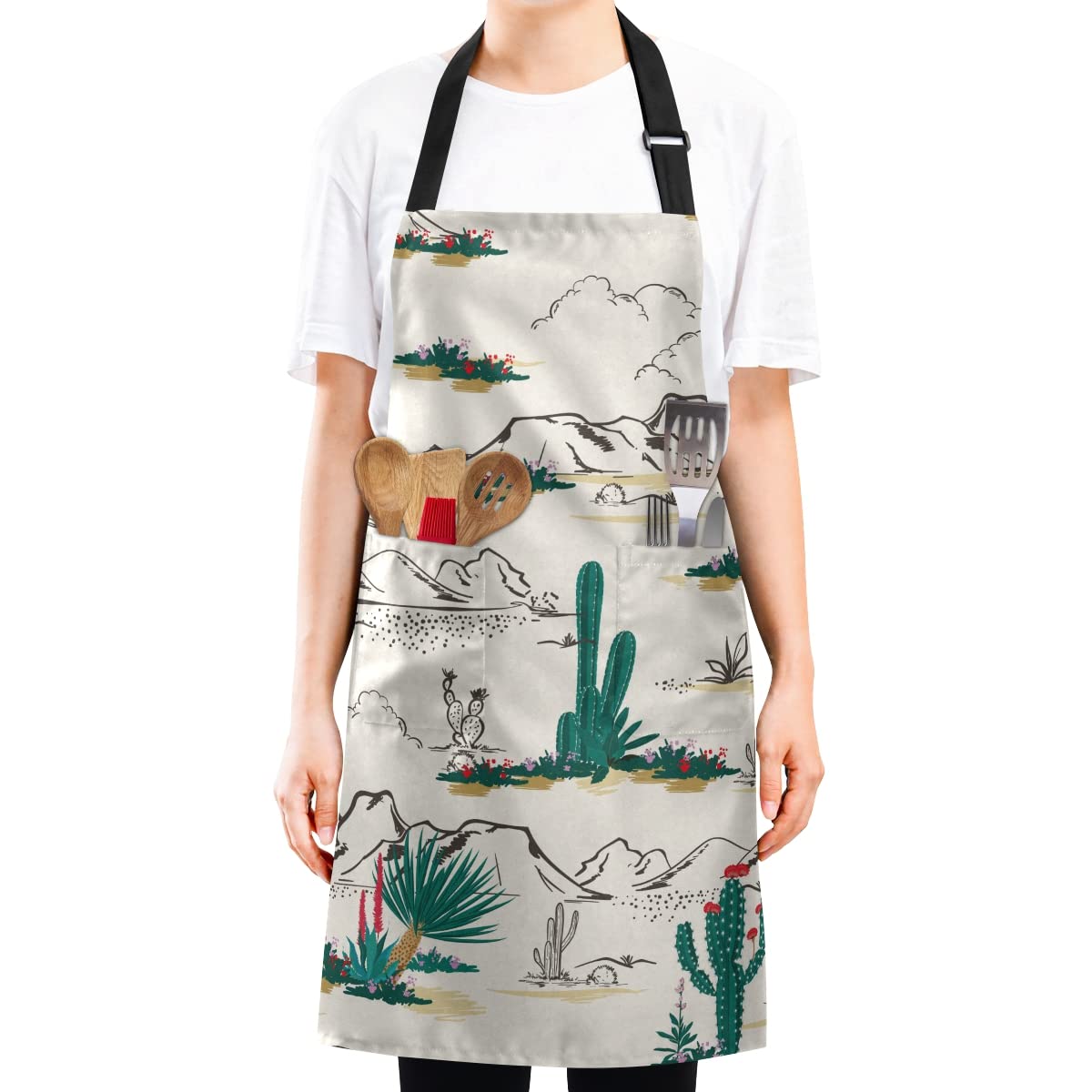 Waterproof Adjustable Chef Apron for Women & Men - Cooking, Baking, Painting Apron with Pockets - Perfect for Home Kitchen, BBQ, Gardening & DIY Crafts
