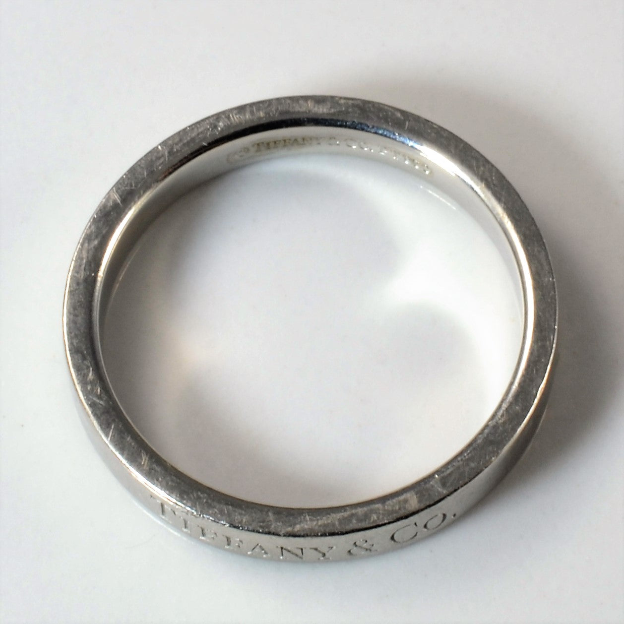 Tiffany & Co. Platinum Wedding Band Ring for Women - Size 7.75 | Elegant Jewelry for Engagement, Anniversary & Special Occasions