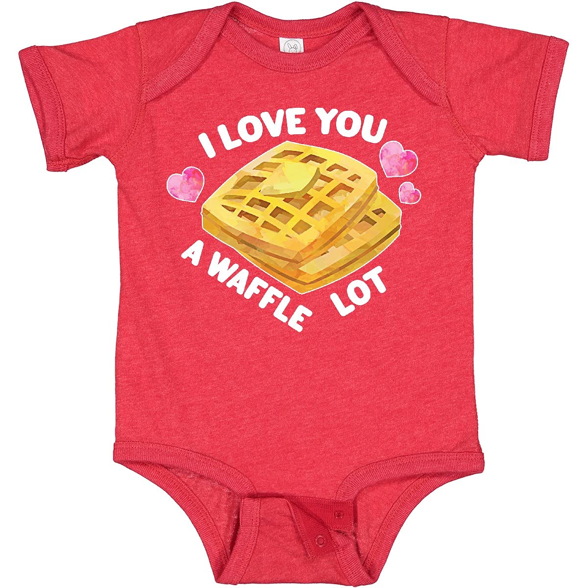 Inktastic Valentine's Day 'I Love You a Waffle Lot' with Hearts Baby Bodysuit - Cute Outfit for Valentine's Gifts, Photo Shoots & Family Celebrations